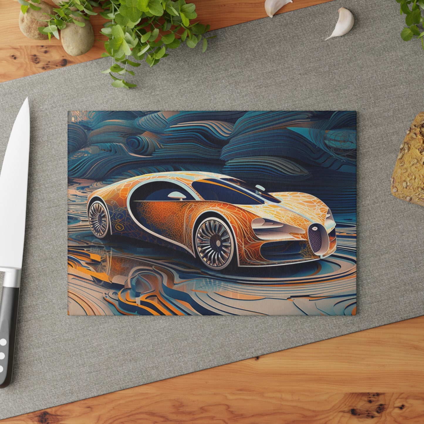 Glass Cutting Board Bugatti Abstract Flair 1