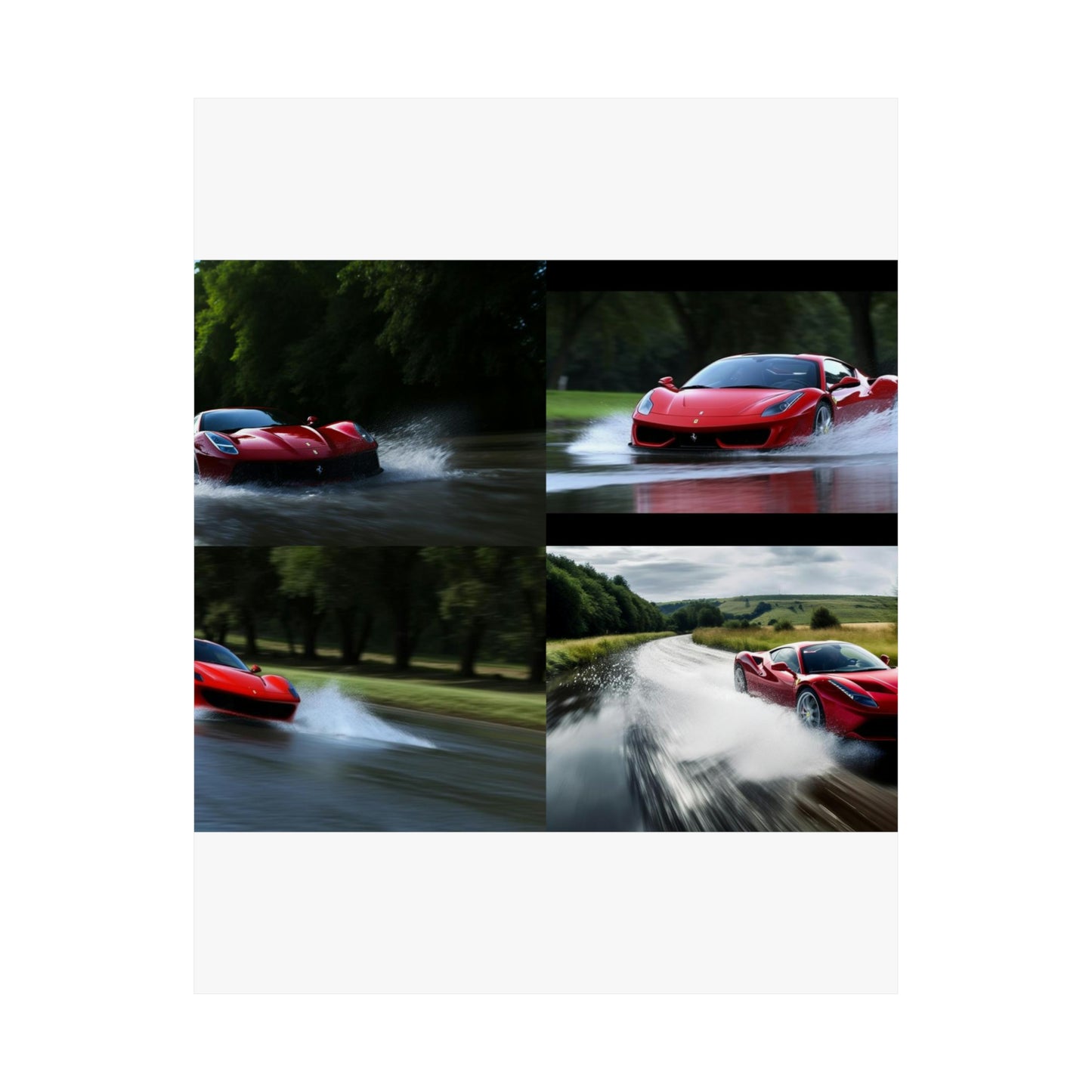 Premium Matte Vertical Posters Water Ferrari Splash 5