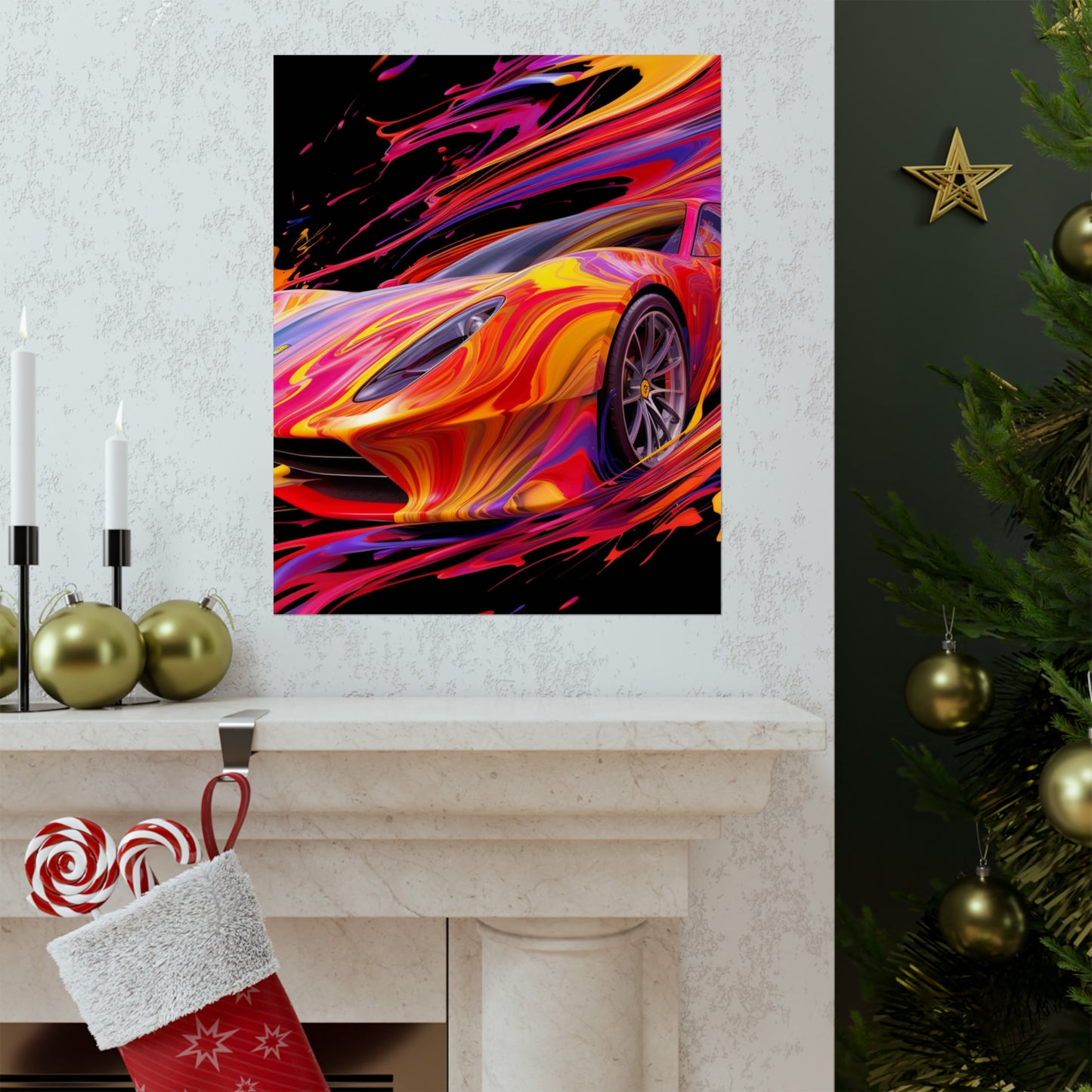 Premium Matte Vertical Posters Ferrari Water Fusion 2