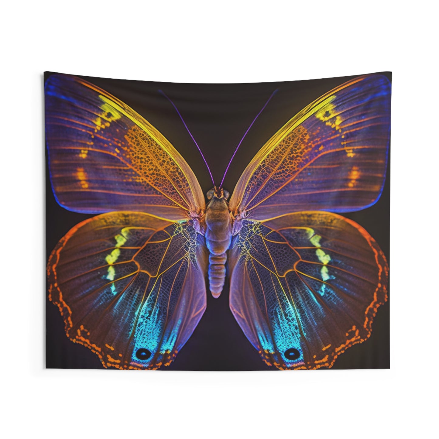 Indoor Wall Tapestries Neon Butterfly Flair 2