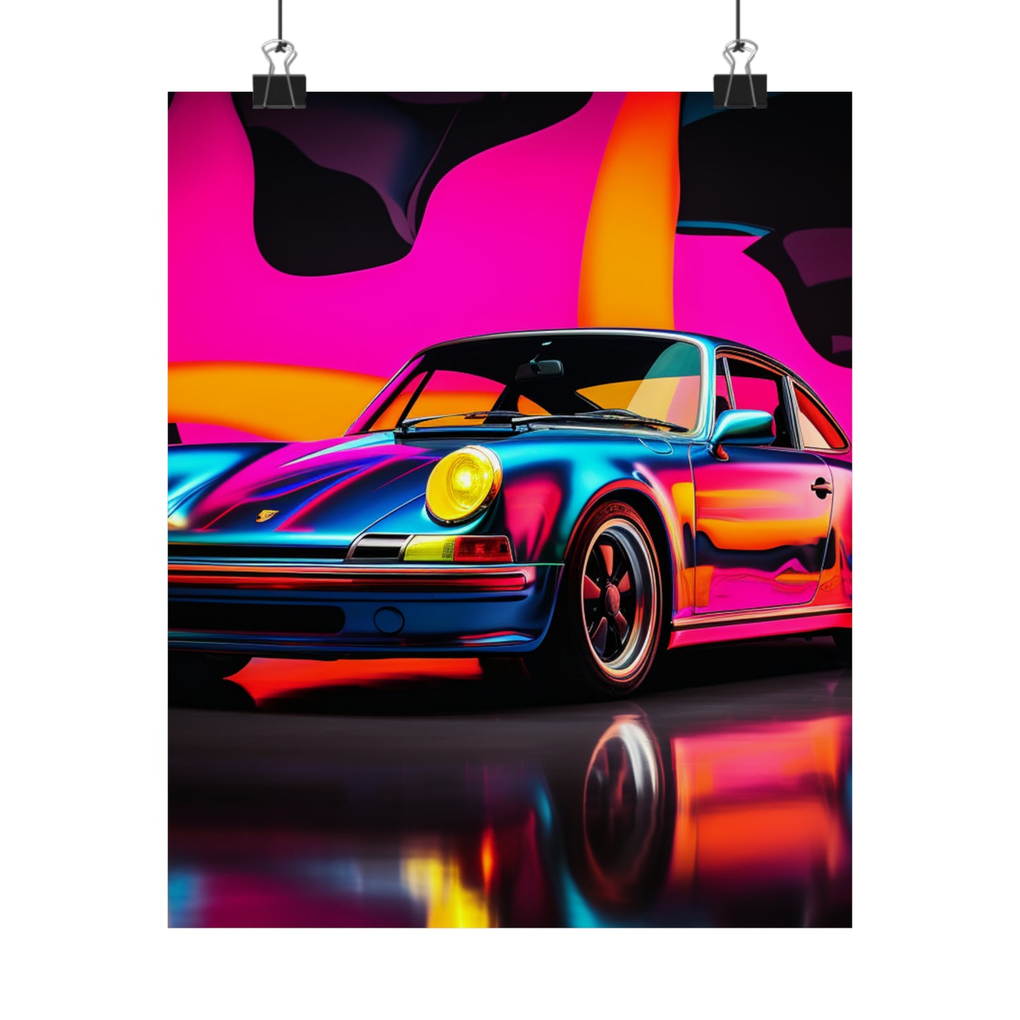 Premium Matte Vertical Posters Macro Porsche 2