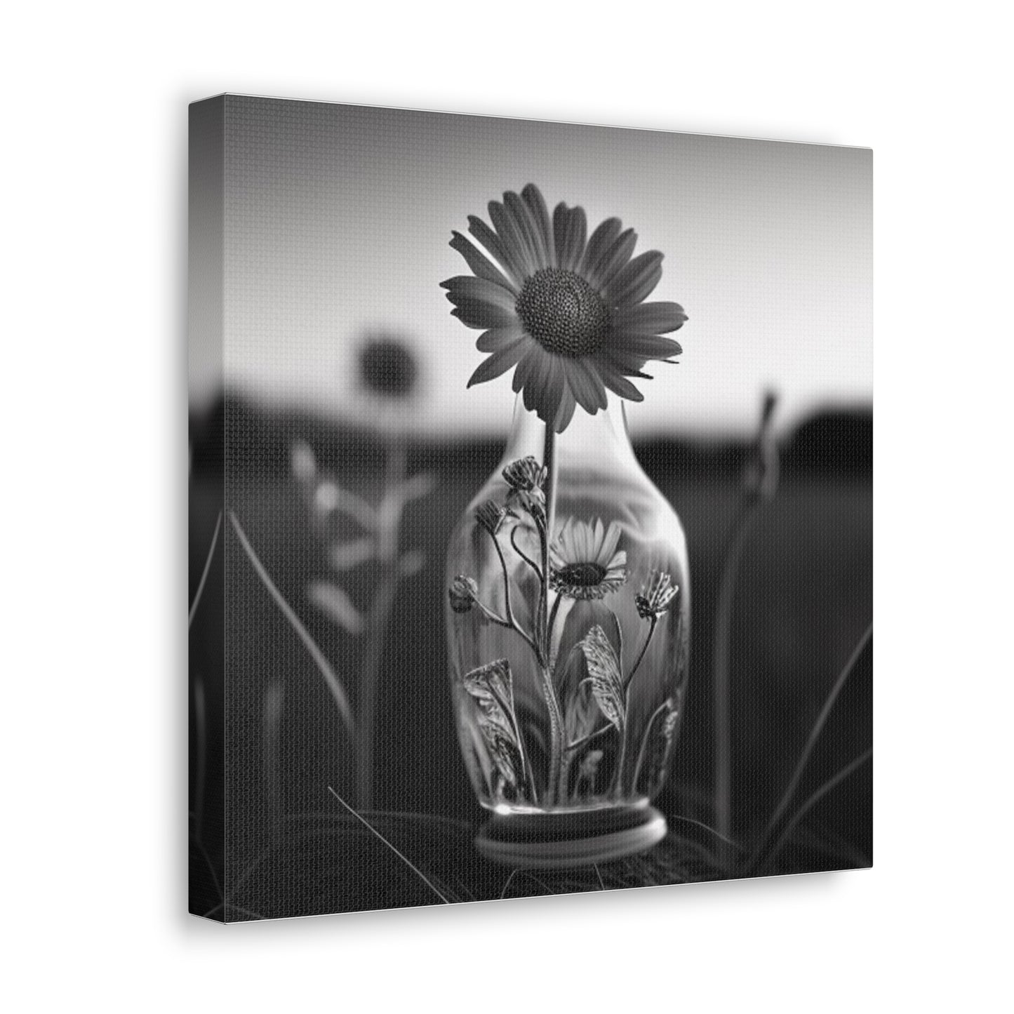 Canvas Gallery Wraps Yellw Sunflower in a vase 2