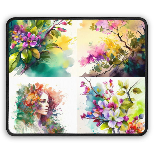 Gaming Mouse Pad  Mother Nature Bright Spring Colors Realistic Watercolor 5