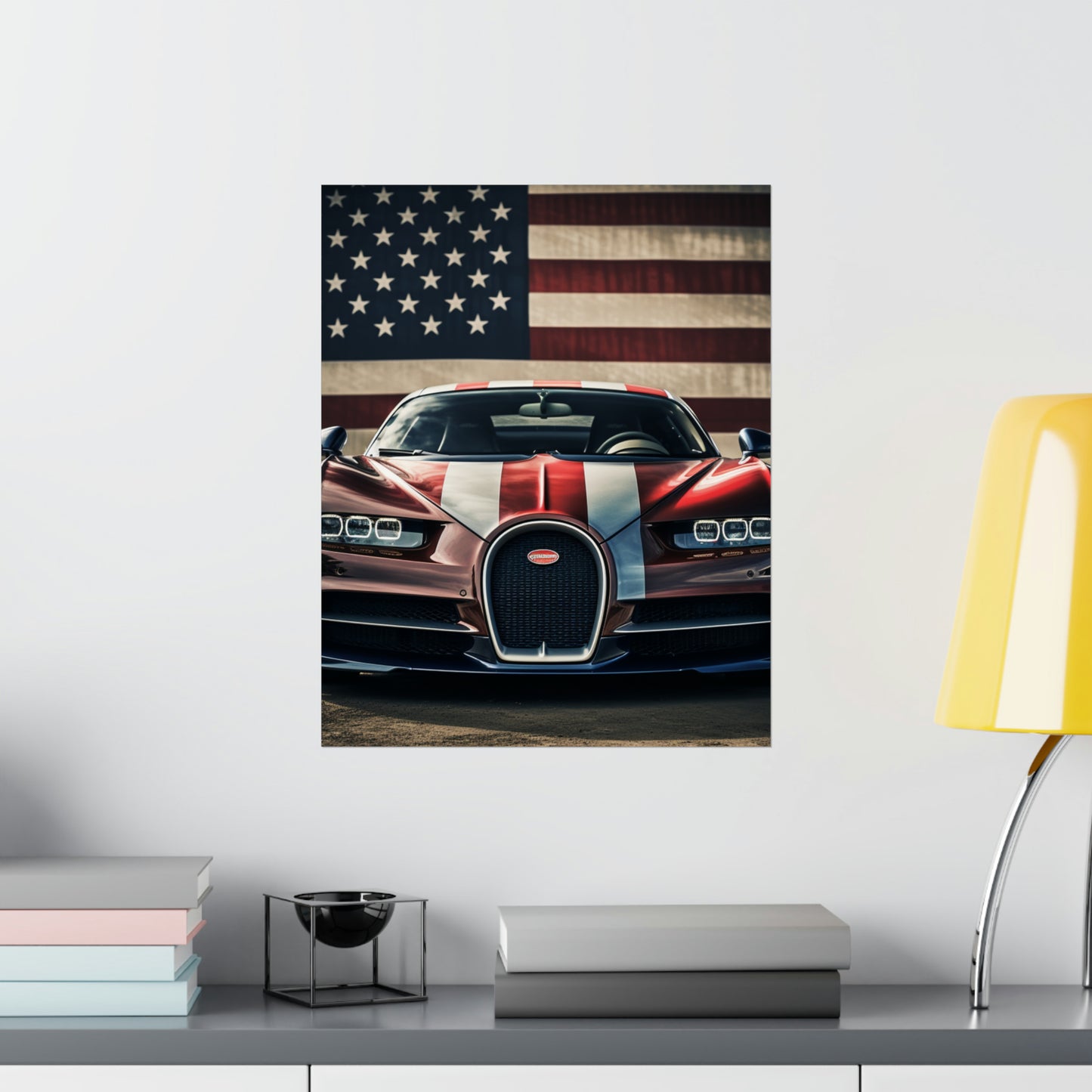 Premium Matte Vertical Posters Bugatti Flag 1