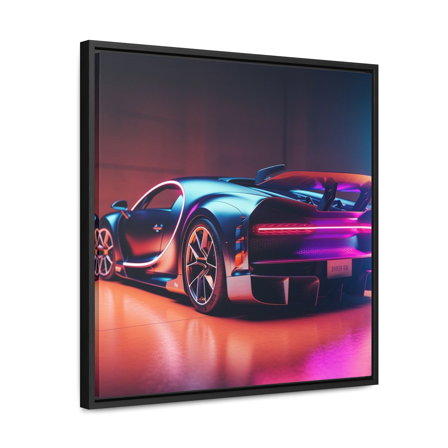 Gallery Canvas Wraps, Square Frame Hyper Bugatti Neon Chiron 2