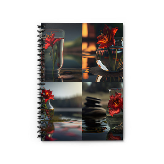 Spiral Notebook - Ruled Line Red Lily in a Glass vase 5