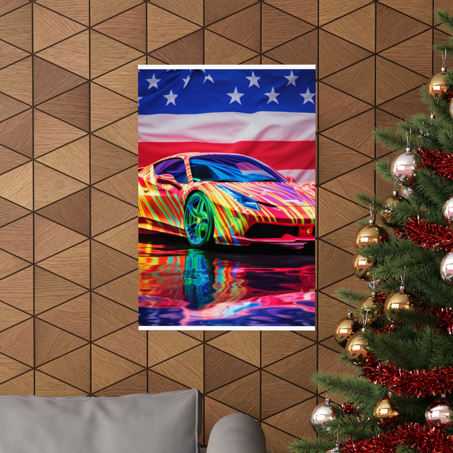 Premium Matte Vertical Posters Hyper Colorfull Ferrari 4