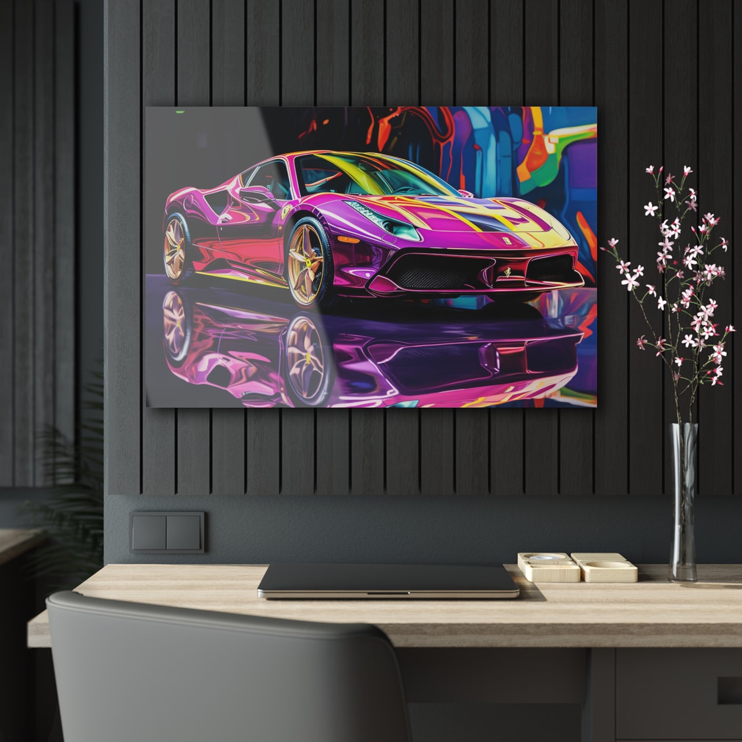 Acrylic Prints Pink Macro Ferrari 2