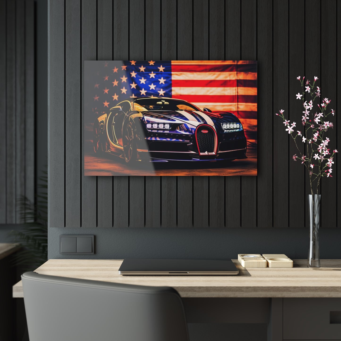 Acrylic Prints Macro Bugatti American Flag 4