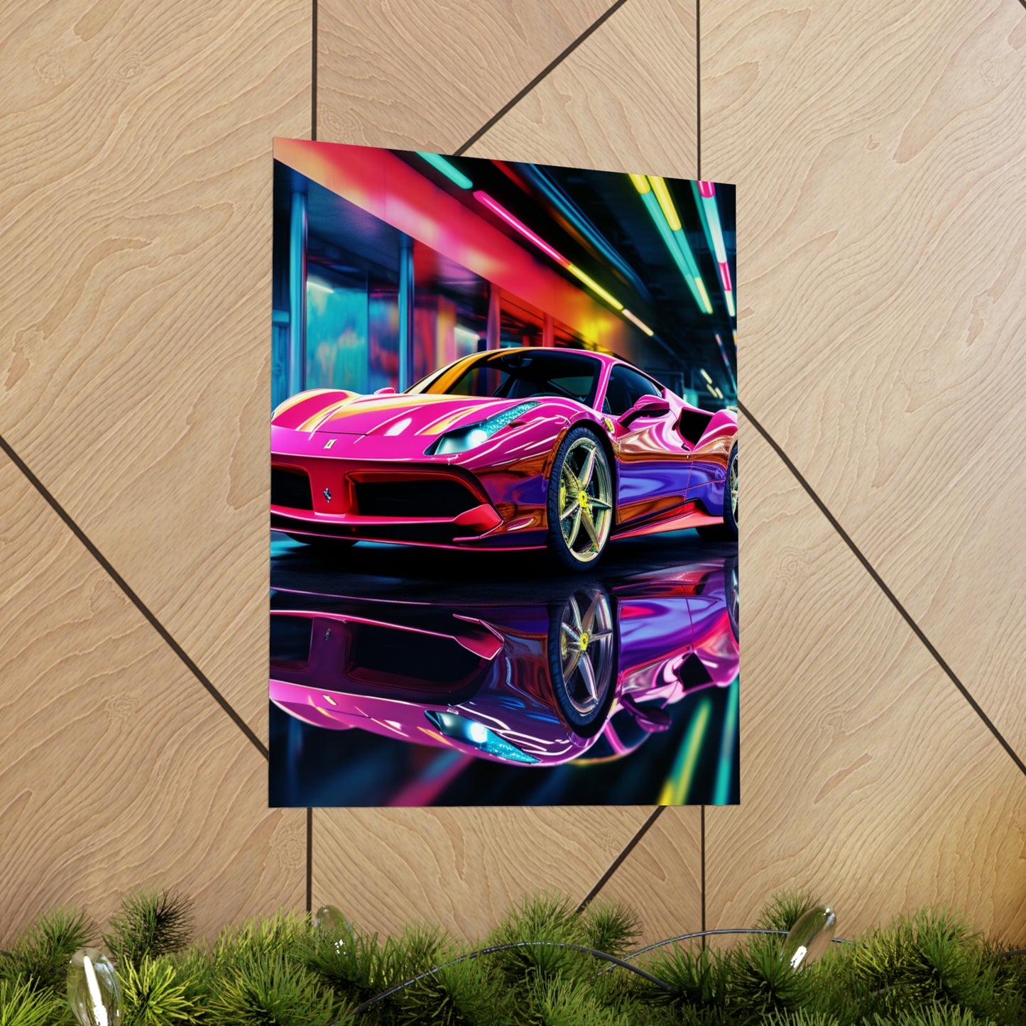 Premium Matte Vertical Posters Pink Macro Ferrari 4