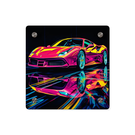 Acrylic Wall Art Panels Pink Ferrari Macro 1