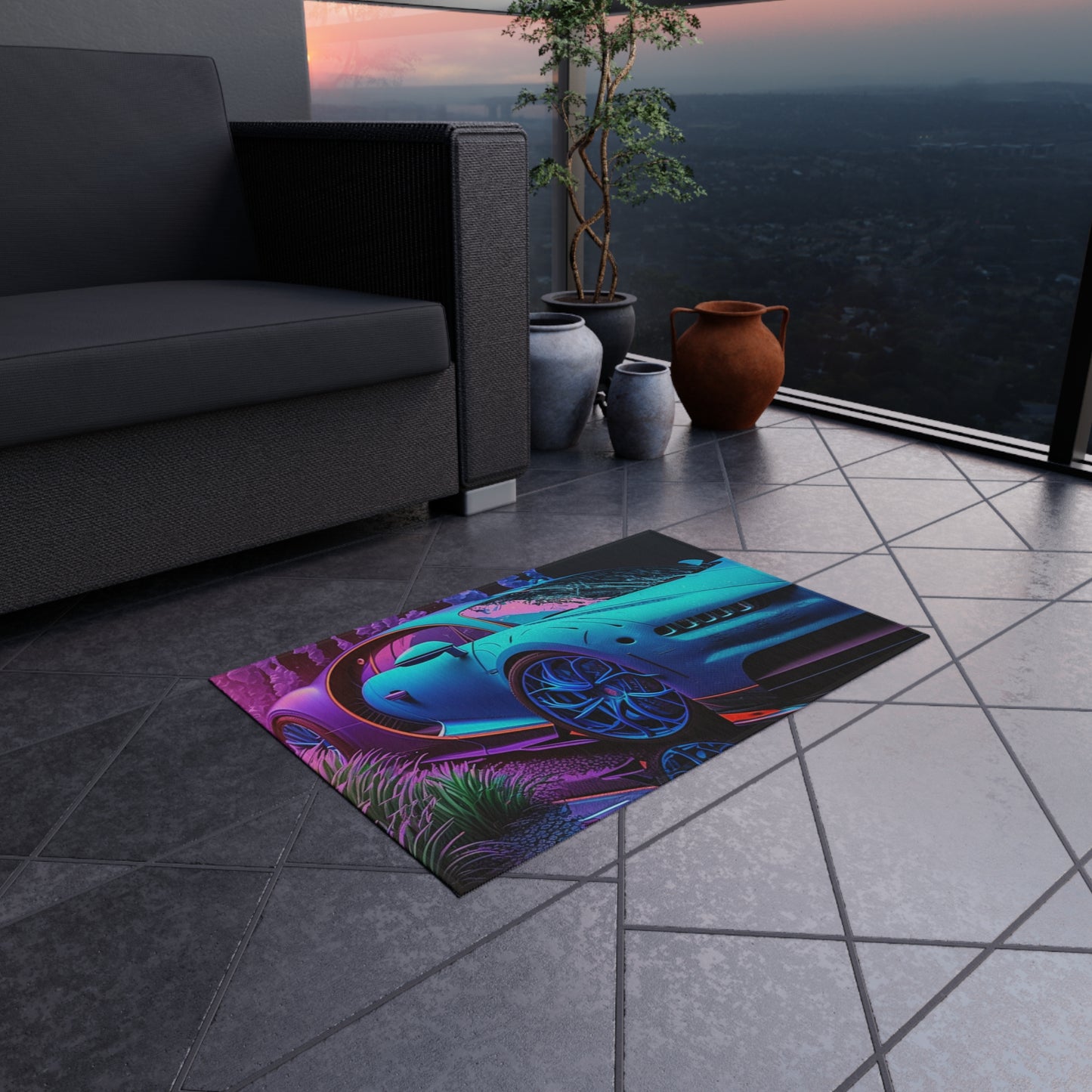 Outdoor Rug  Bugatti Neon Chiron 2