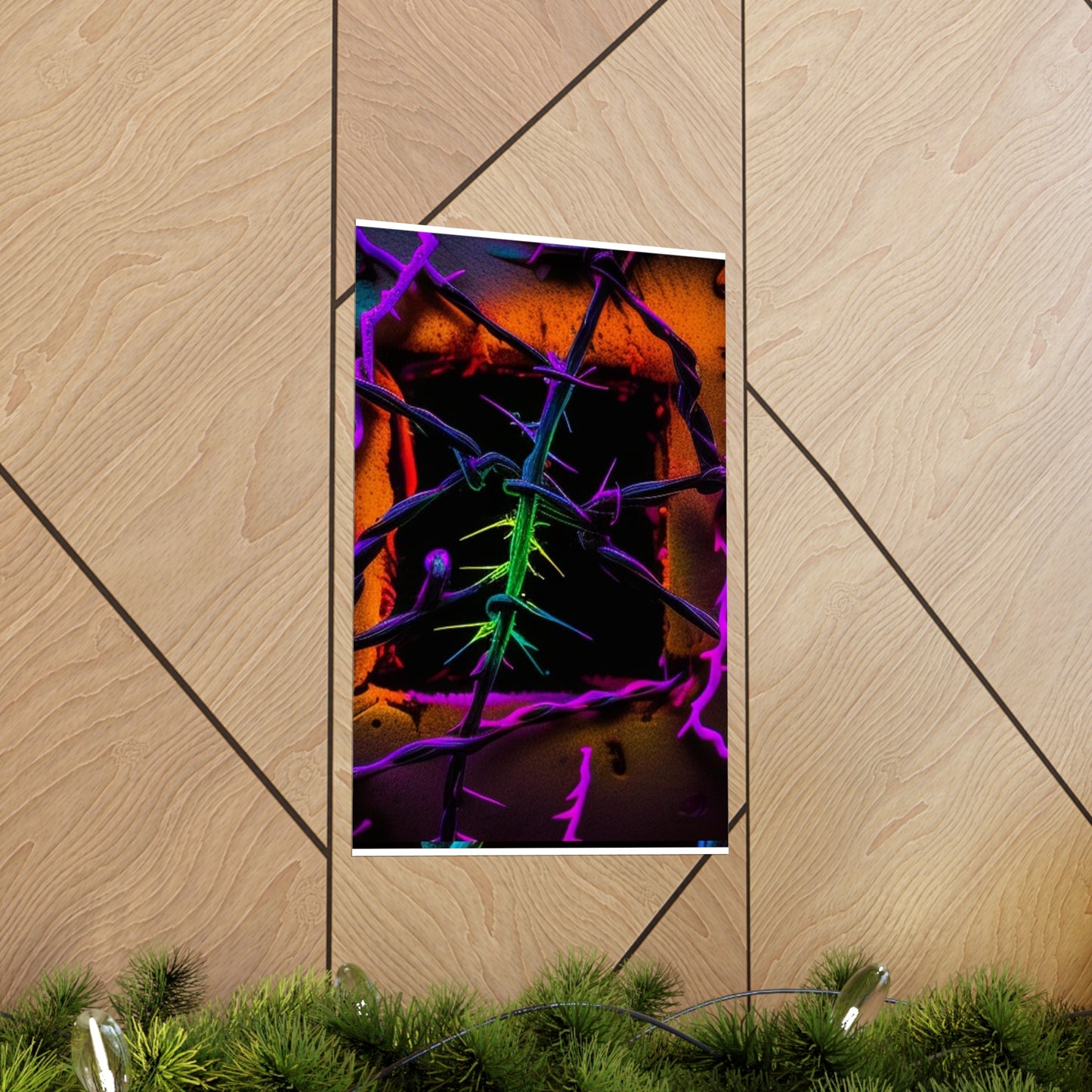 Premium Matte Vertical Posters Macro Neon Barbs 1