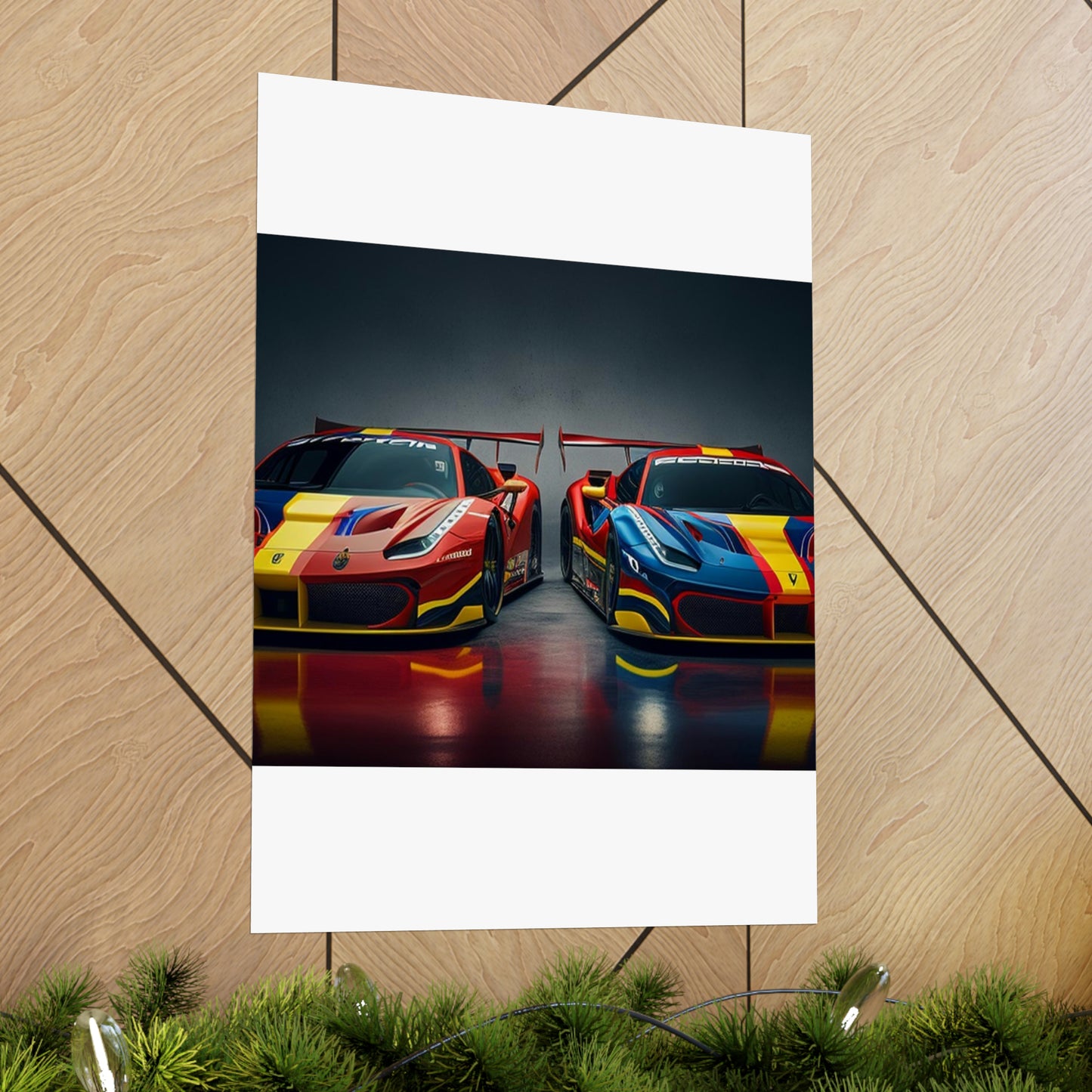 Premium Matte Vertical Posters Ferrari Red Blue 4