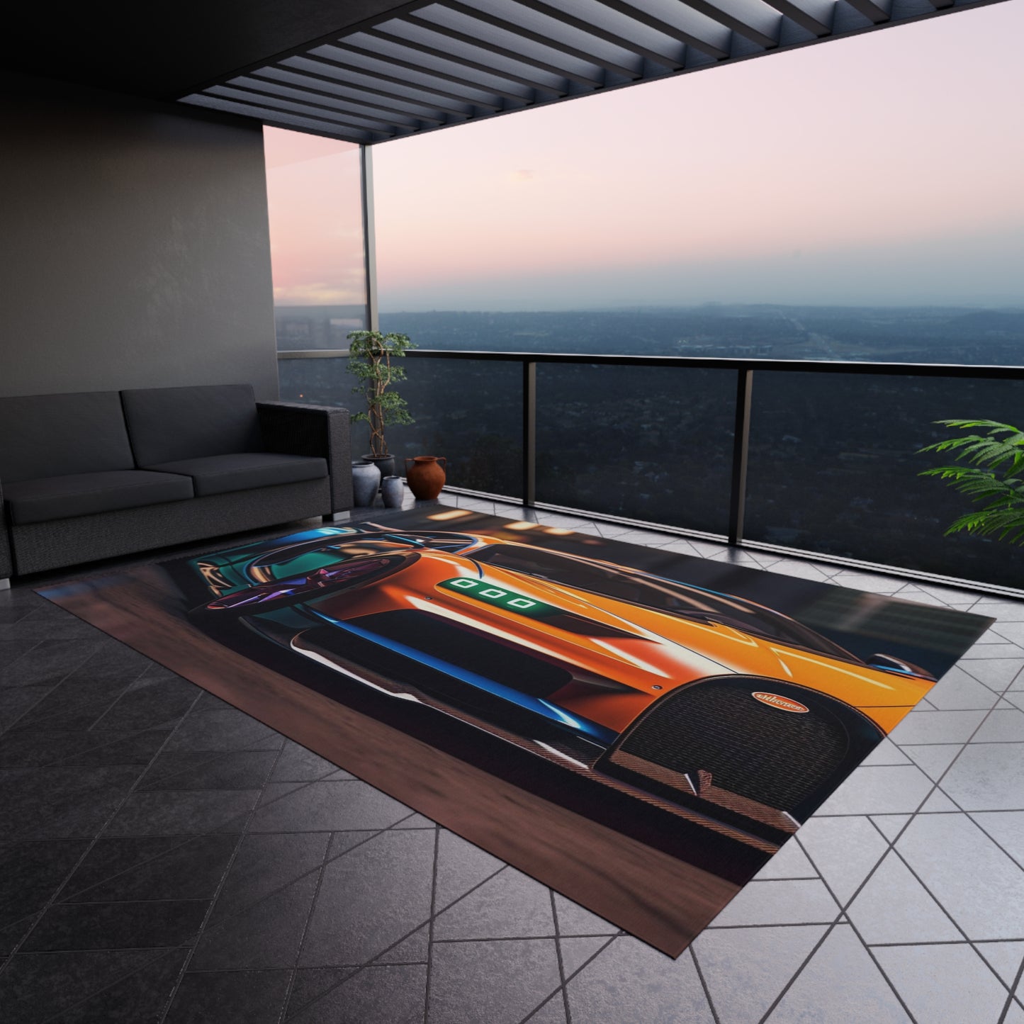 Outdoor Rug  Hyper Bugatti Neon Chiron 1