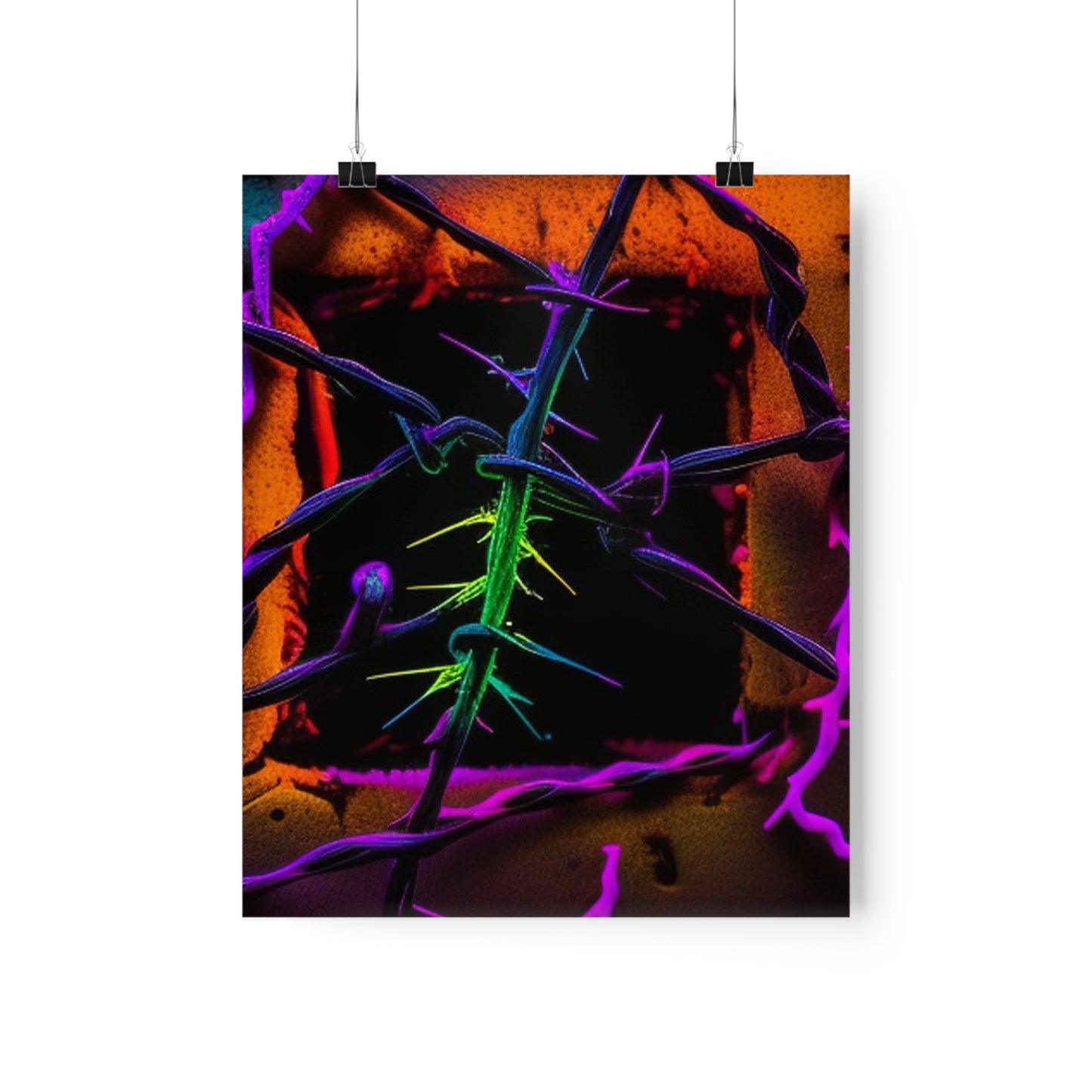 Premium Matte Vertical Posters Macro Neon Barbs 1