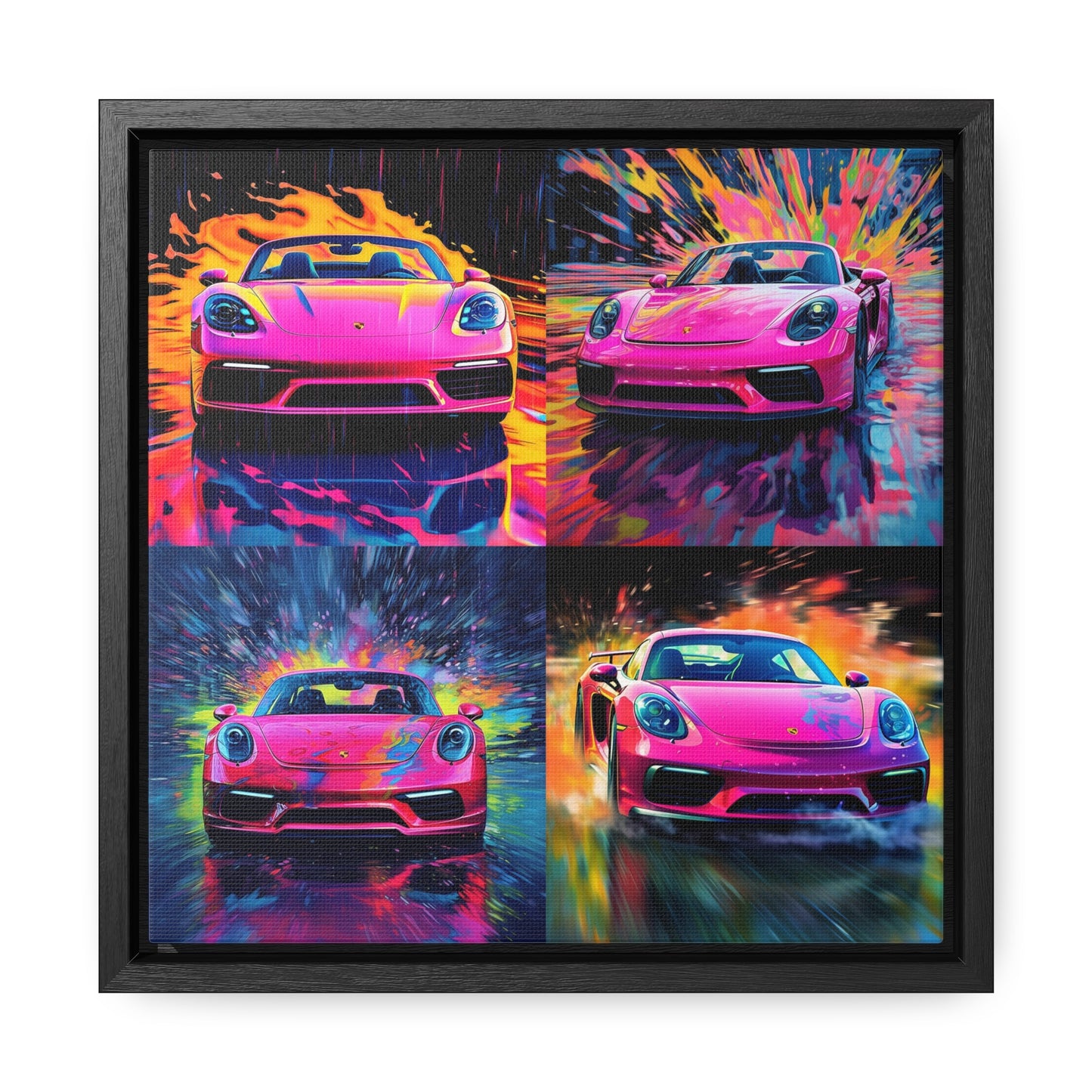 Gallery Canvas Wraps, Square Frame Pink Porsche water fusion 5