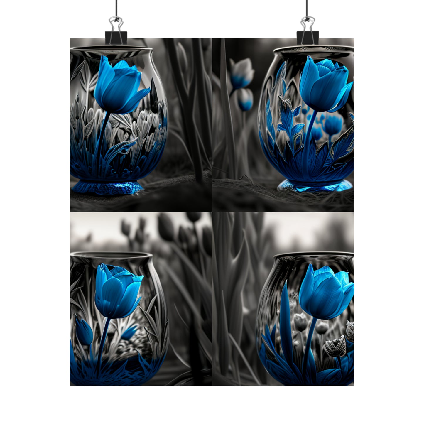 Premium Matte Vertical Posters Tulip Blue 5