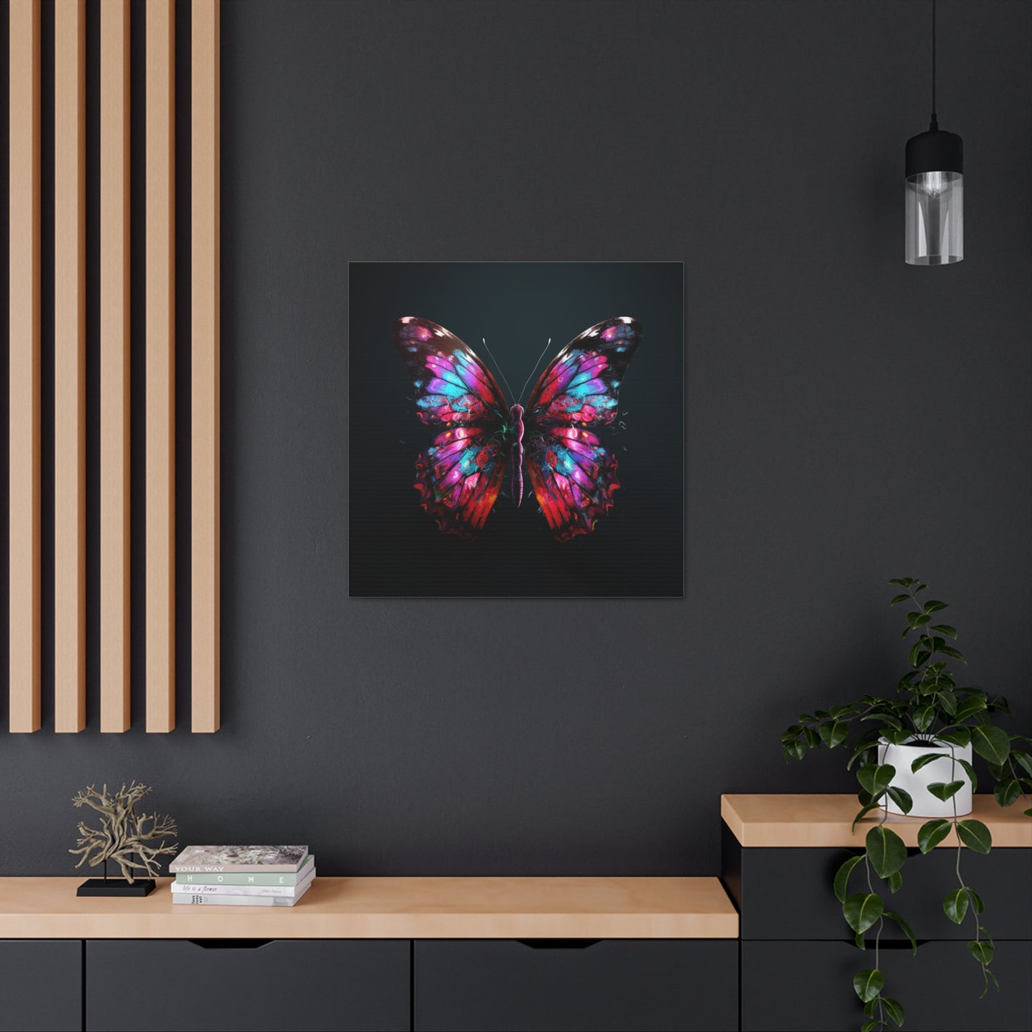 Canvas Gallery Wraps Hyper Colorful Butterfly Macro 3