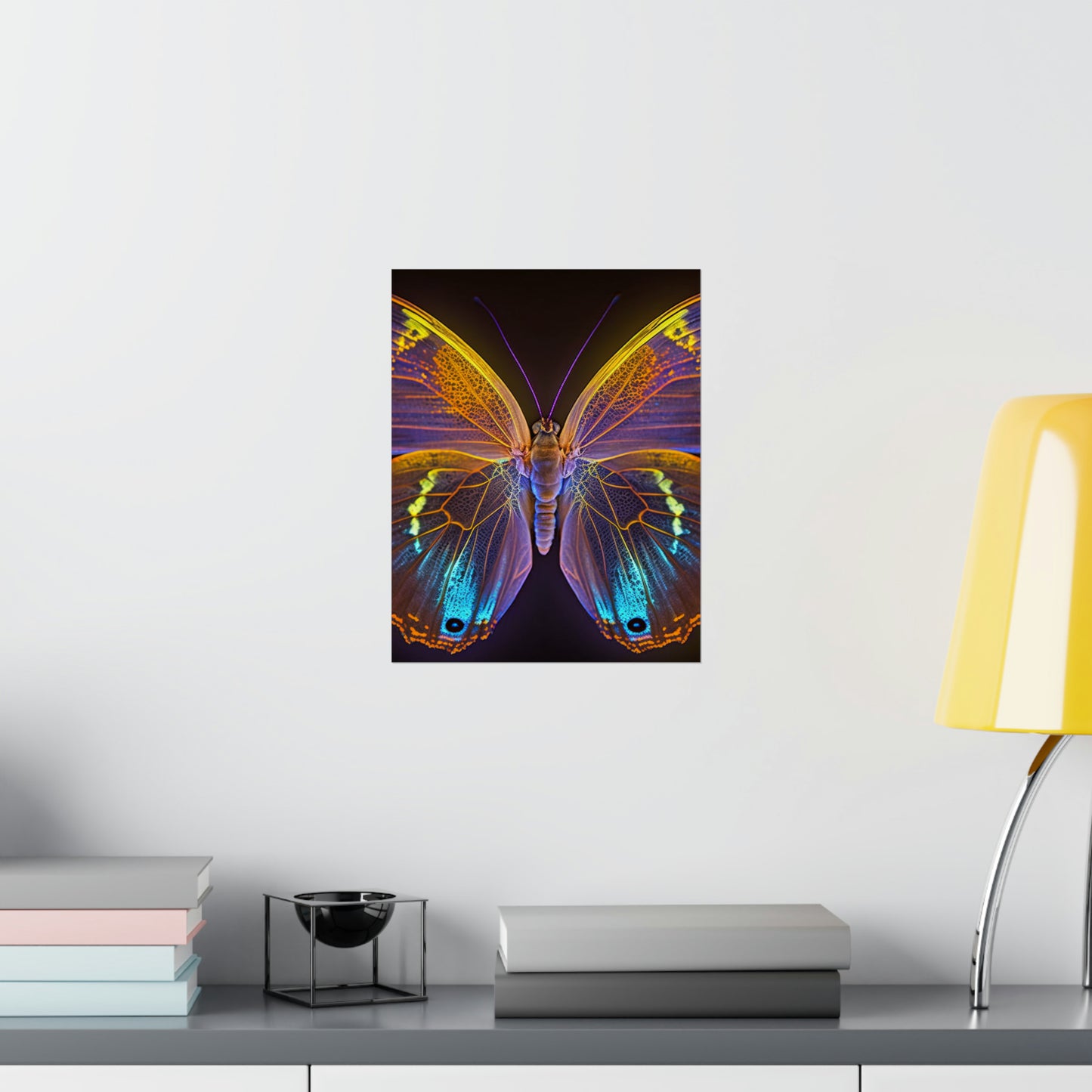 Premium Matte Vertical Posters Neon Butterfly Flair 2