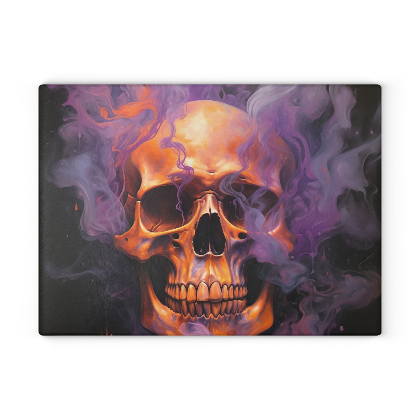 Glass Cutting Board Skull Flames 4