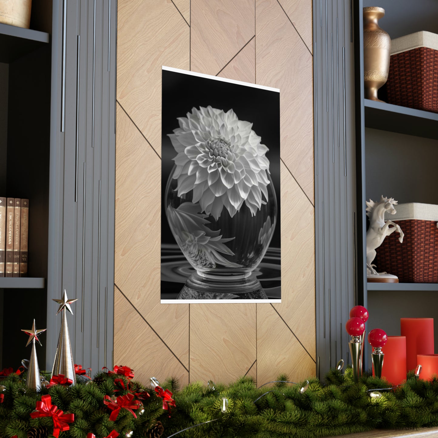 Premium Matte Vertical Posters White Dahlia 1