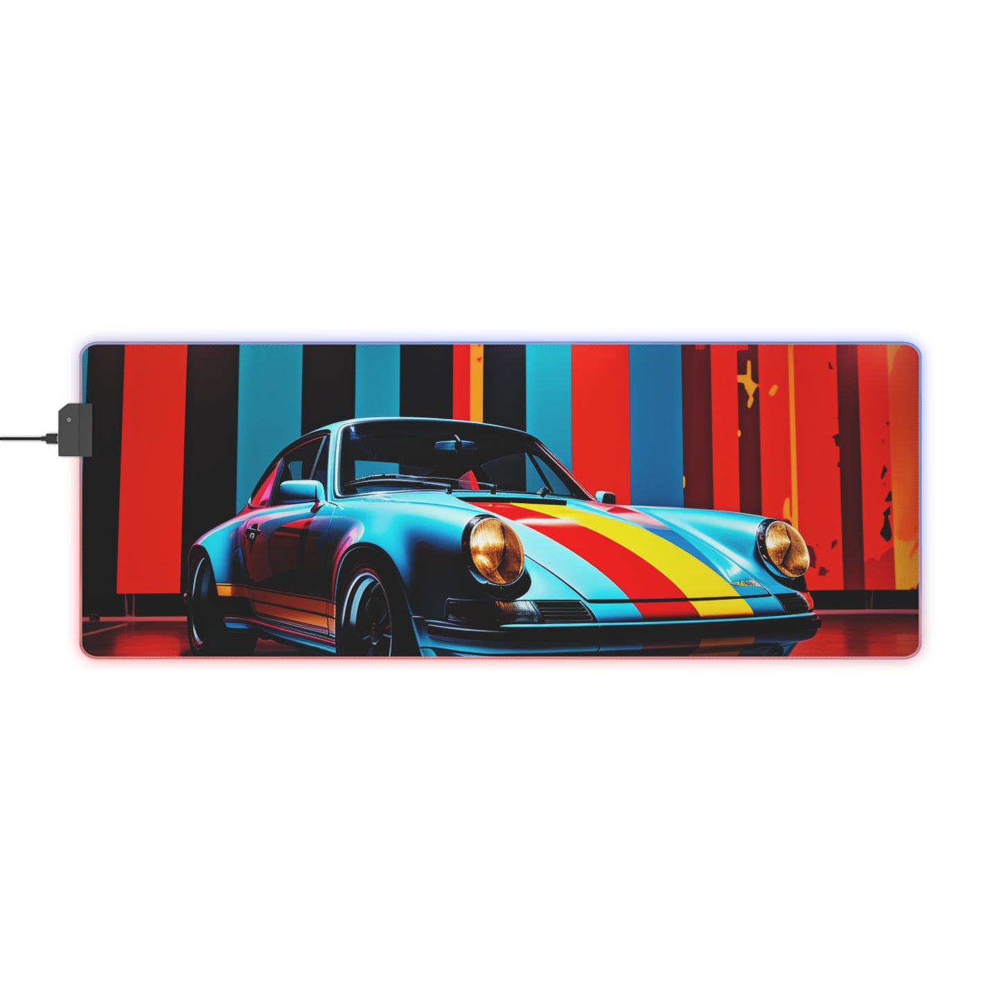 LED Gaming Mouse Pad Macro American Flag Porsche 3