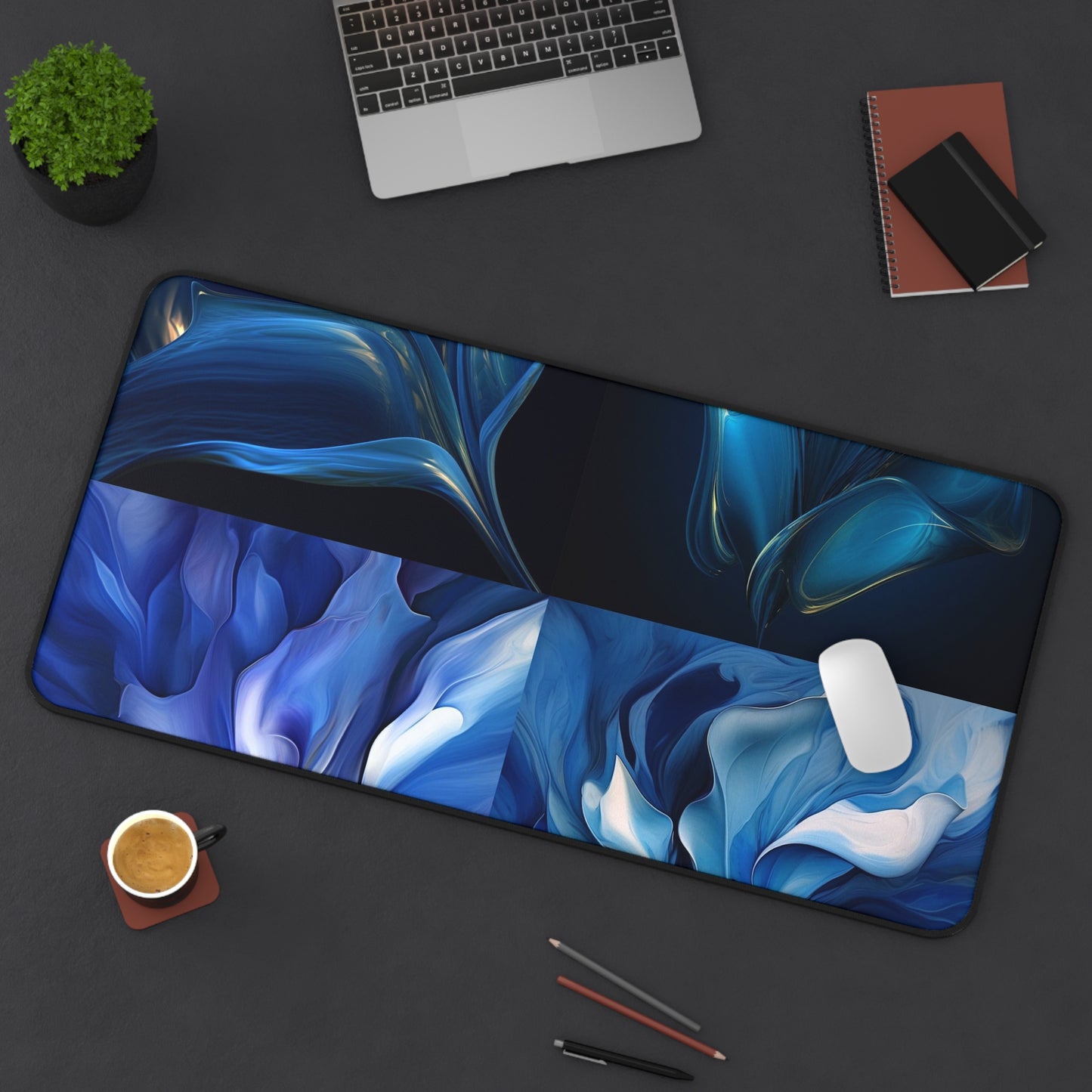 Desk Mat Abstract Blue Tulip 5