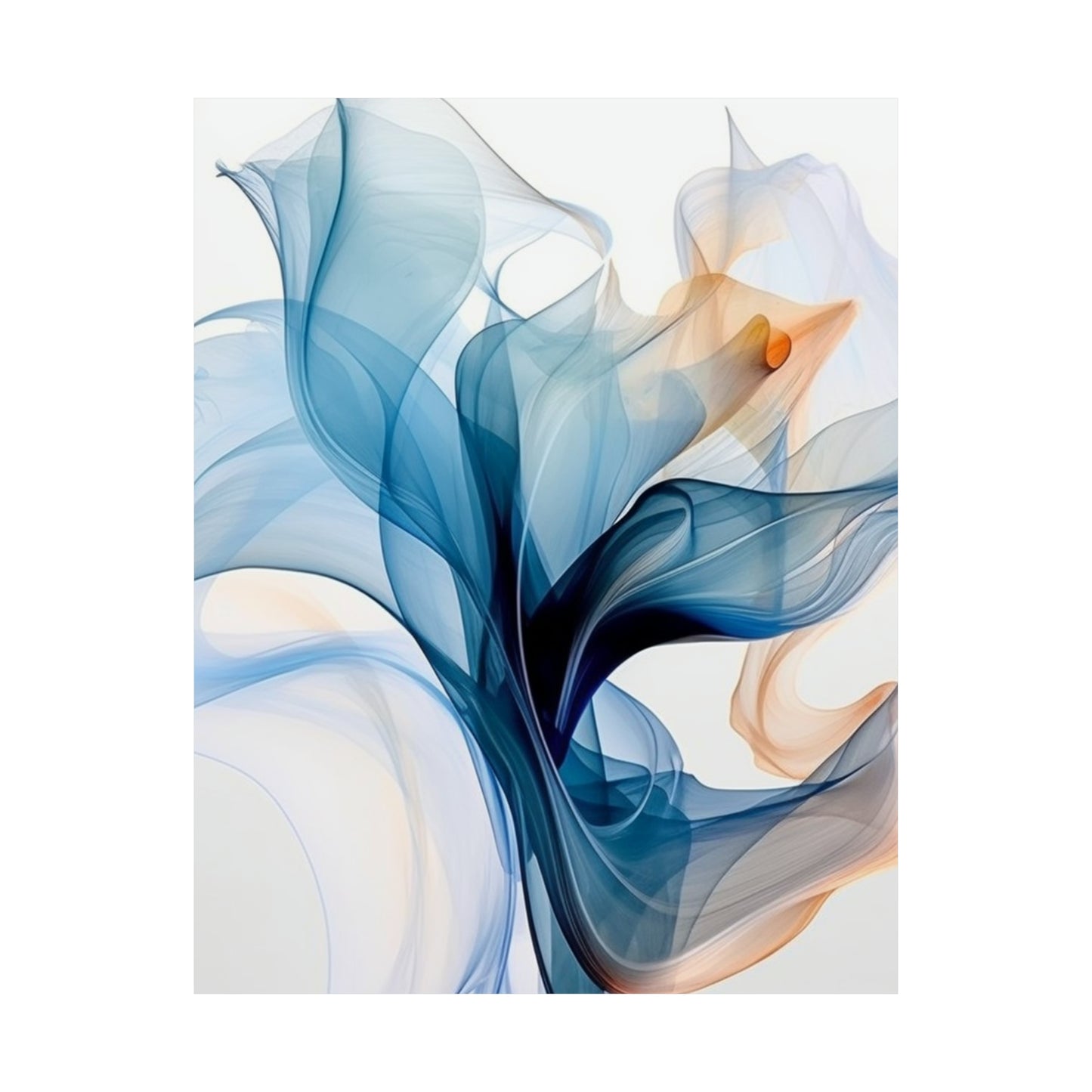 Premium Matte Vertical Posters Blue Tluip Abstract 3