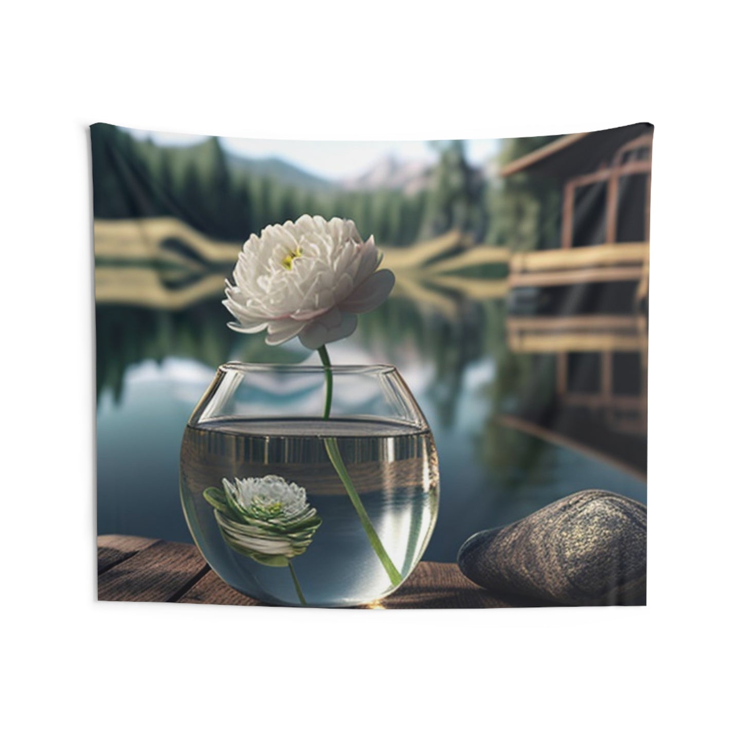 Indoor Wall Tapestries White Peony glass vase 2