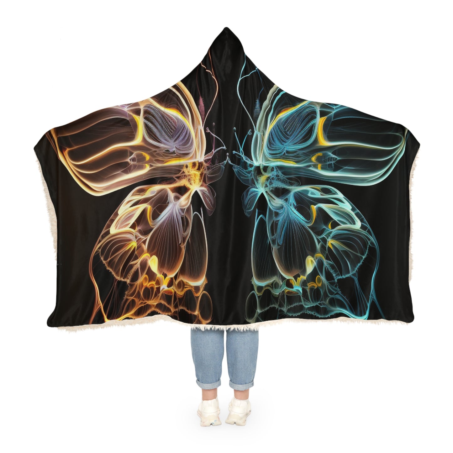 Snuggle Hooded Blanket Neon Glo Butterfly 3