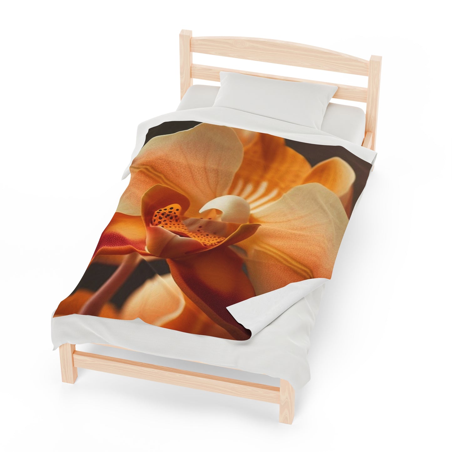 Velveteen Plush Blanket Orange Orchid 3