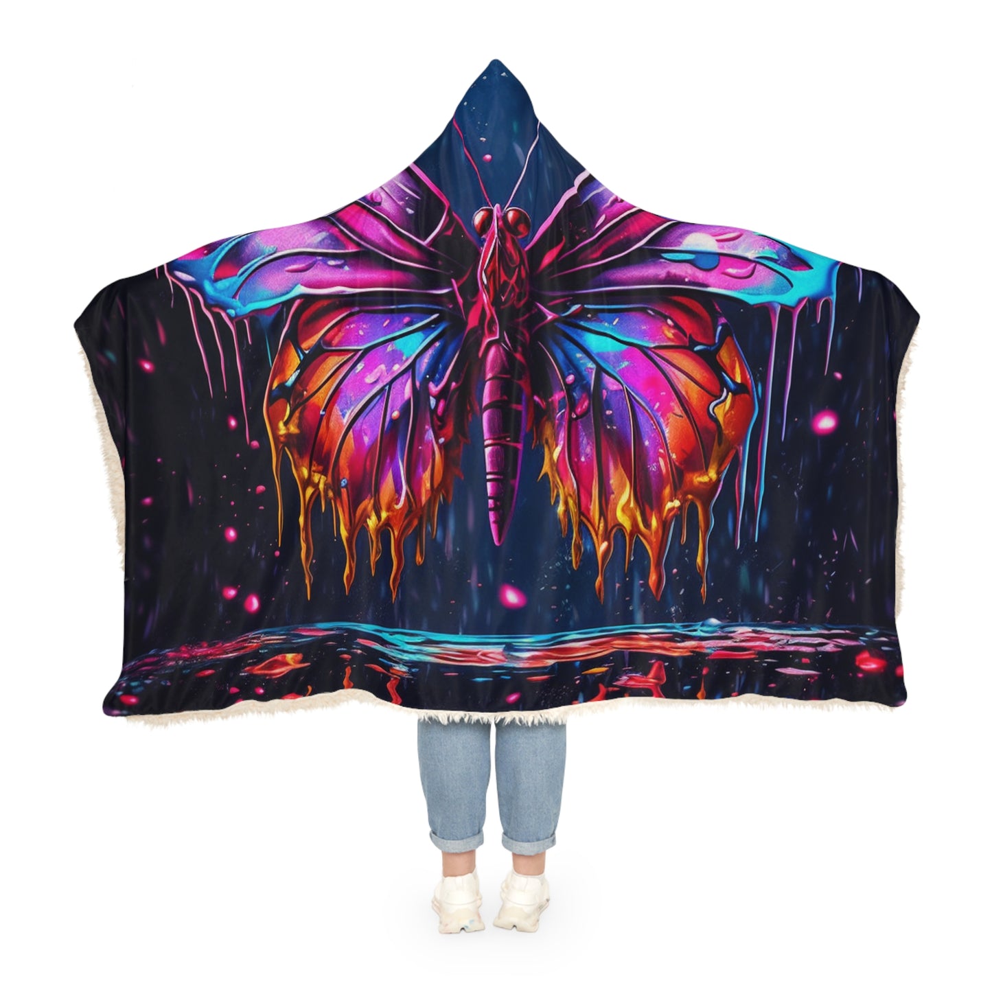 Snuggle Hooded Blanket Pink Butterfly Flair 2