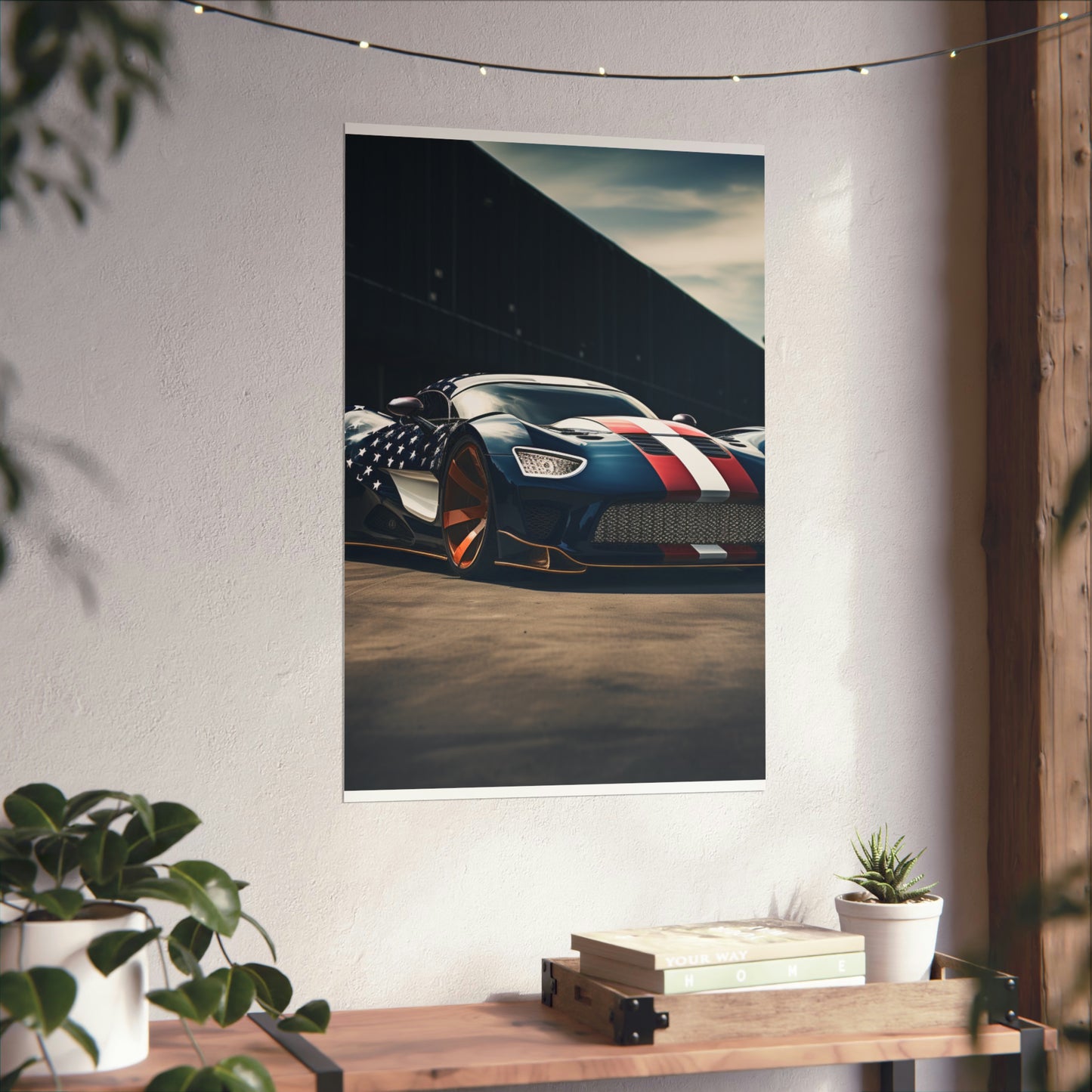 Premium Matte Vertical Posters Bugatti Flag American 2