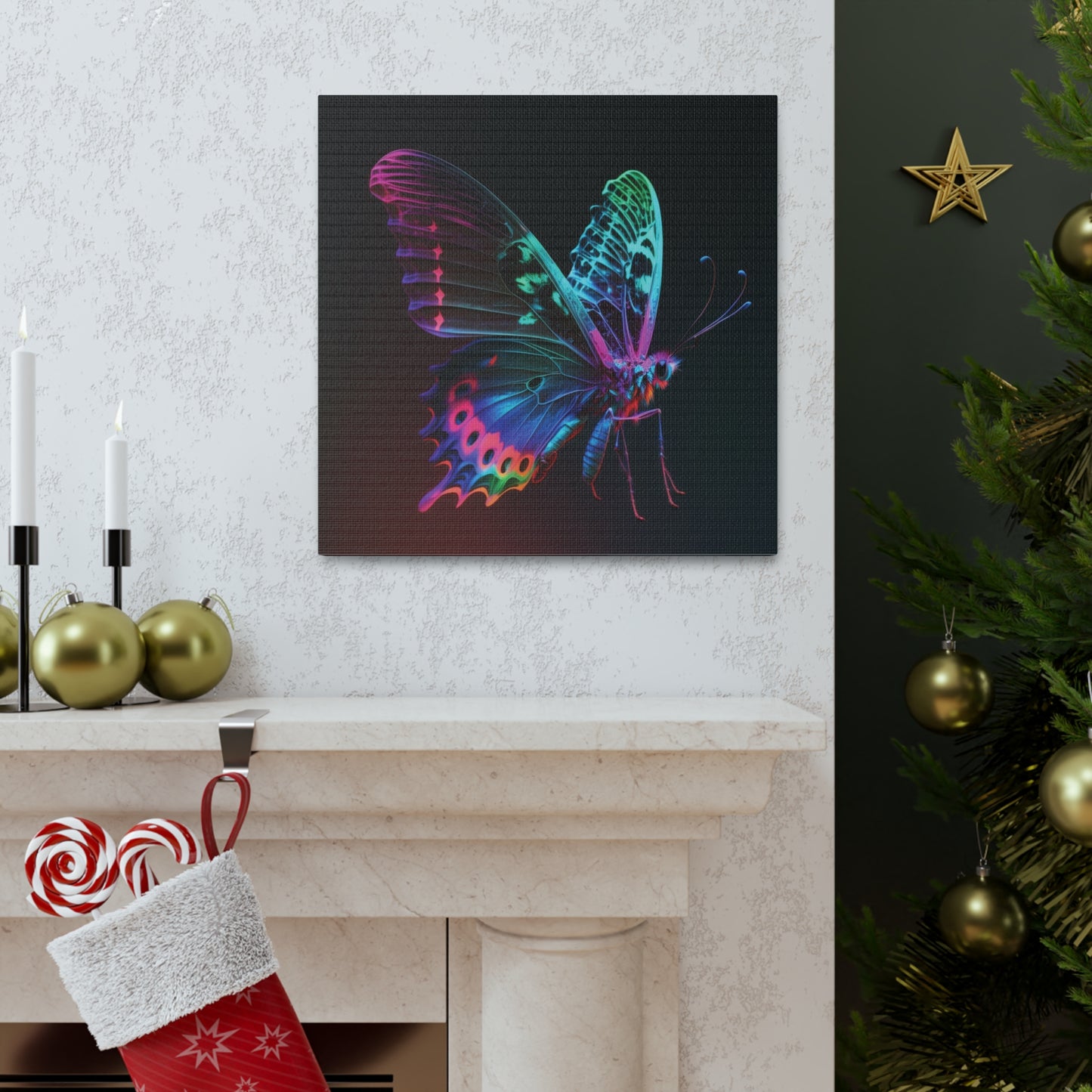 Canvas Gallery Wraps Raw Hyper Color Butterfly 1