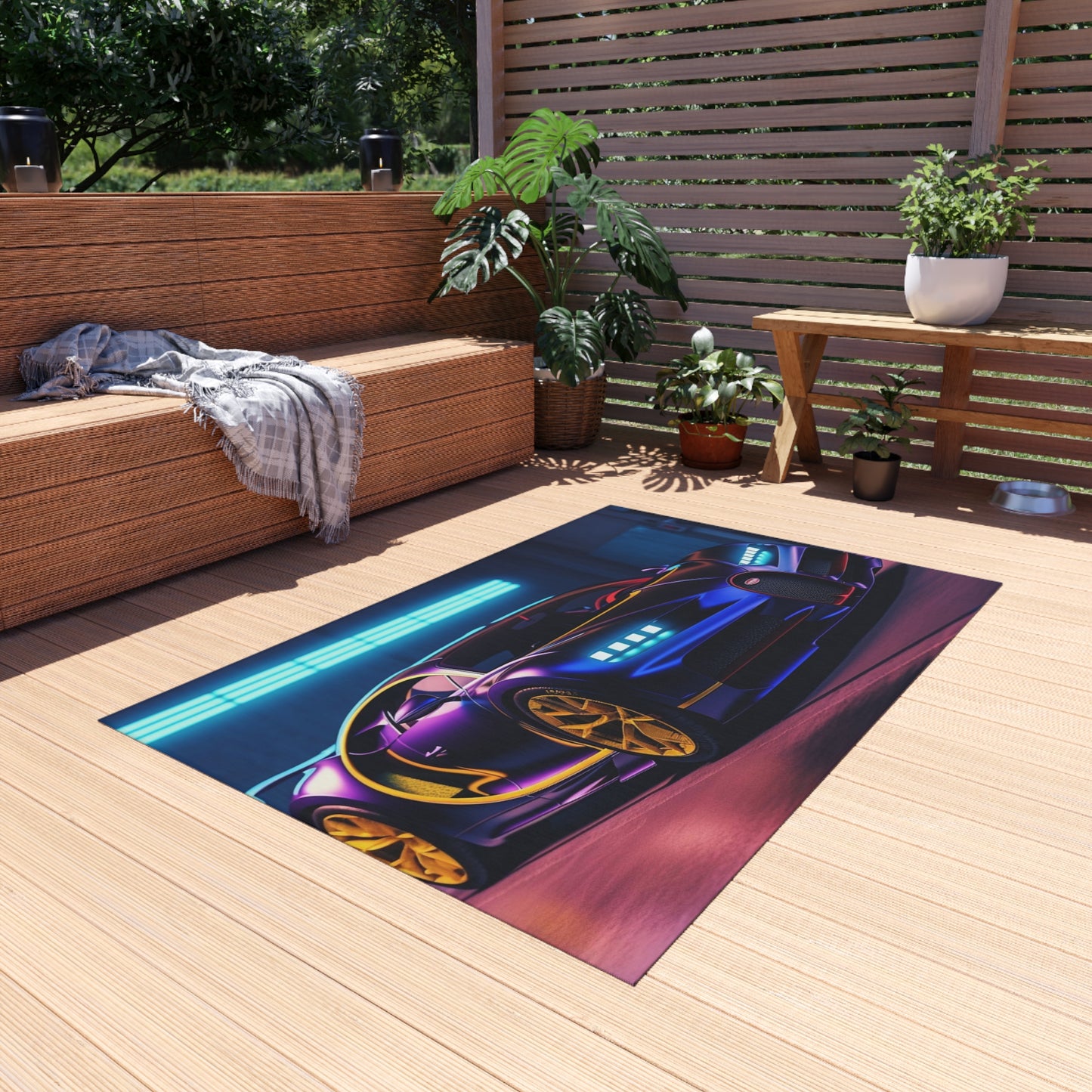 Outdoor Rug  Hyper Bugatti Neon Chiron 4