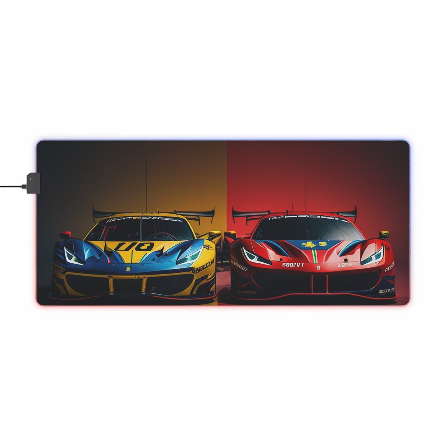 LED Gaming Mouse Pad Ferrari Red Blue 3