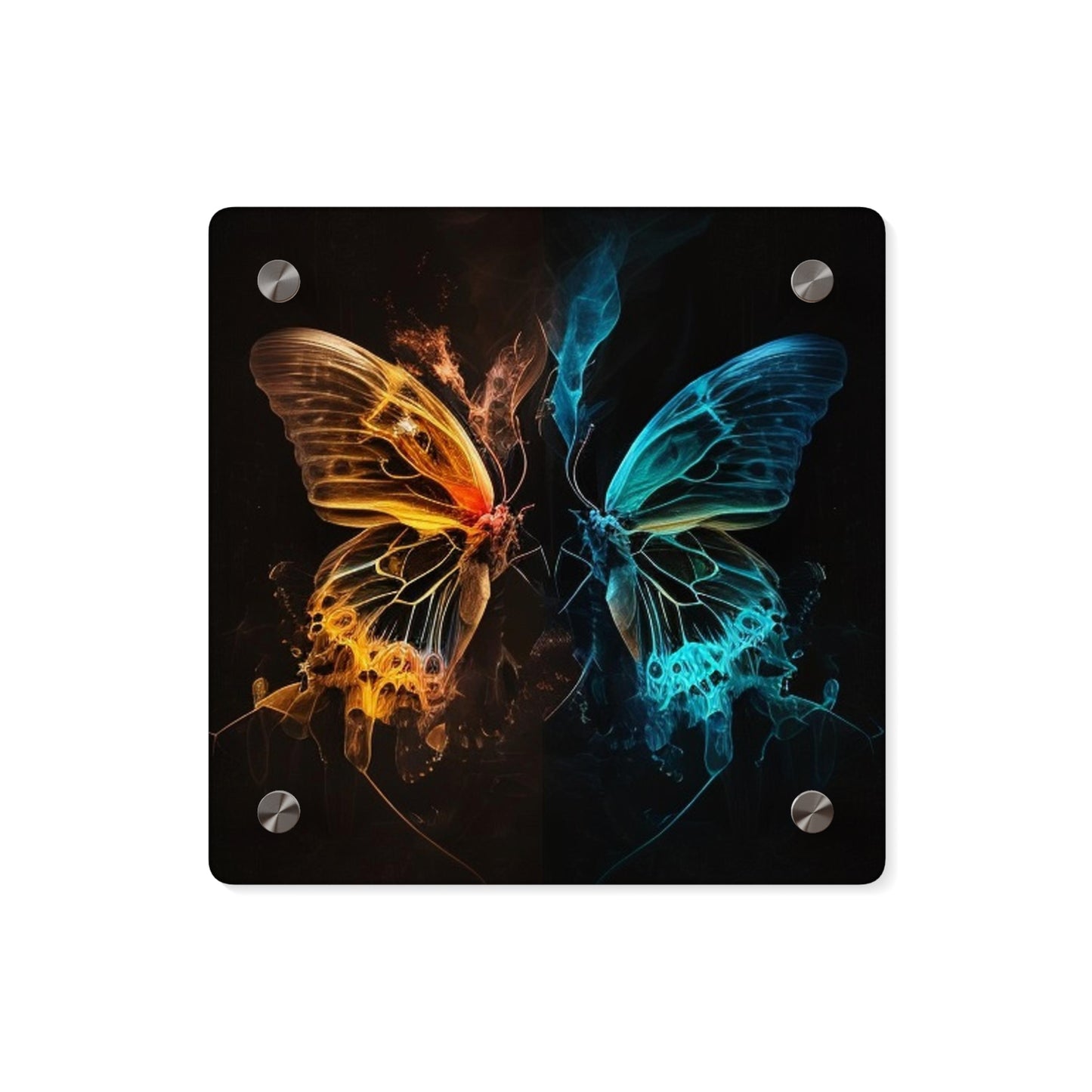 Acrylic Wall Art Panels Kiss Neon Butterfly 3