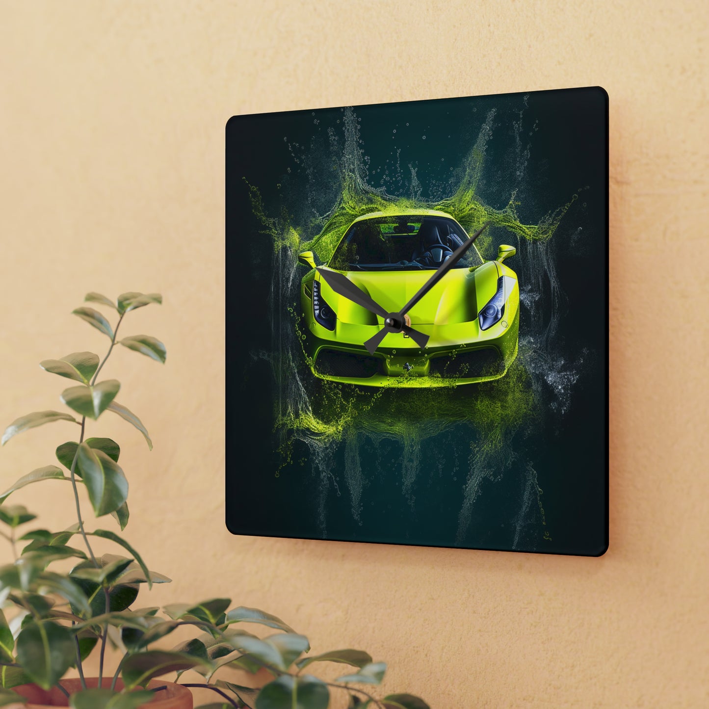 Acrylic Wall Clock Farrari Water 4