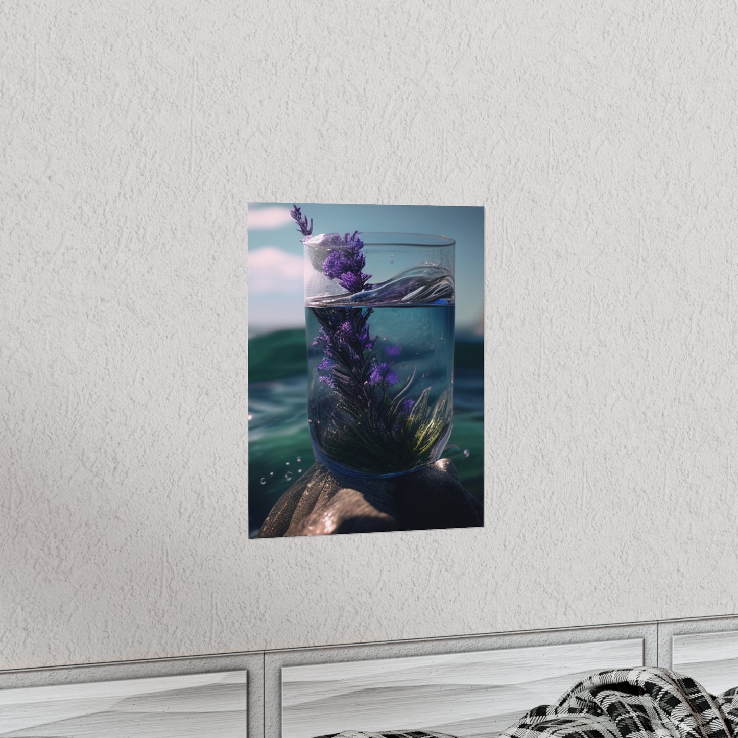 Premium Matte Vertical Posters Lavender in a vase 2