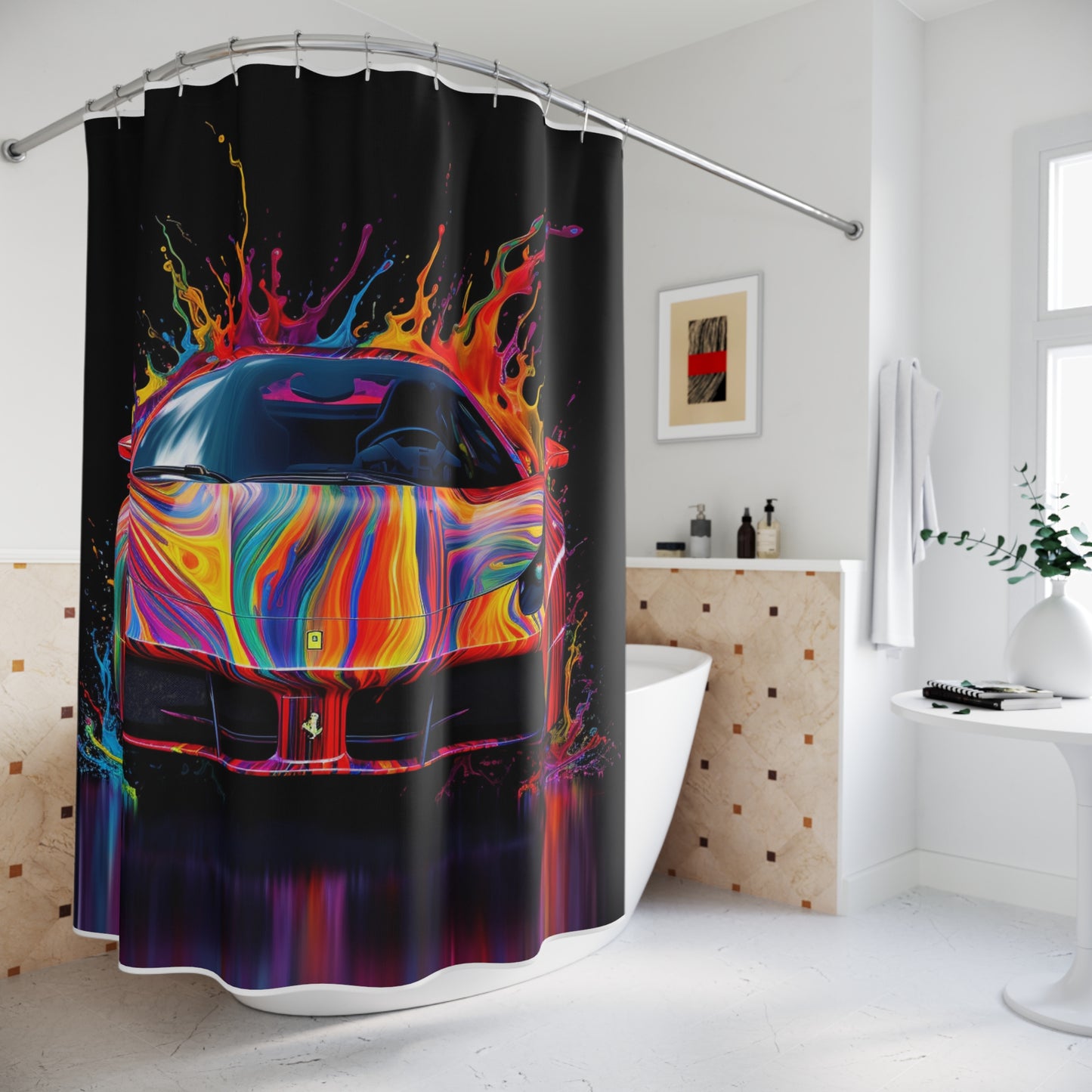 Polyester Shower Curtain Ferrari Fusion Water 4