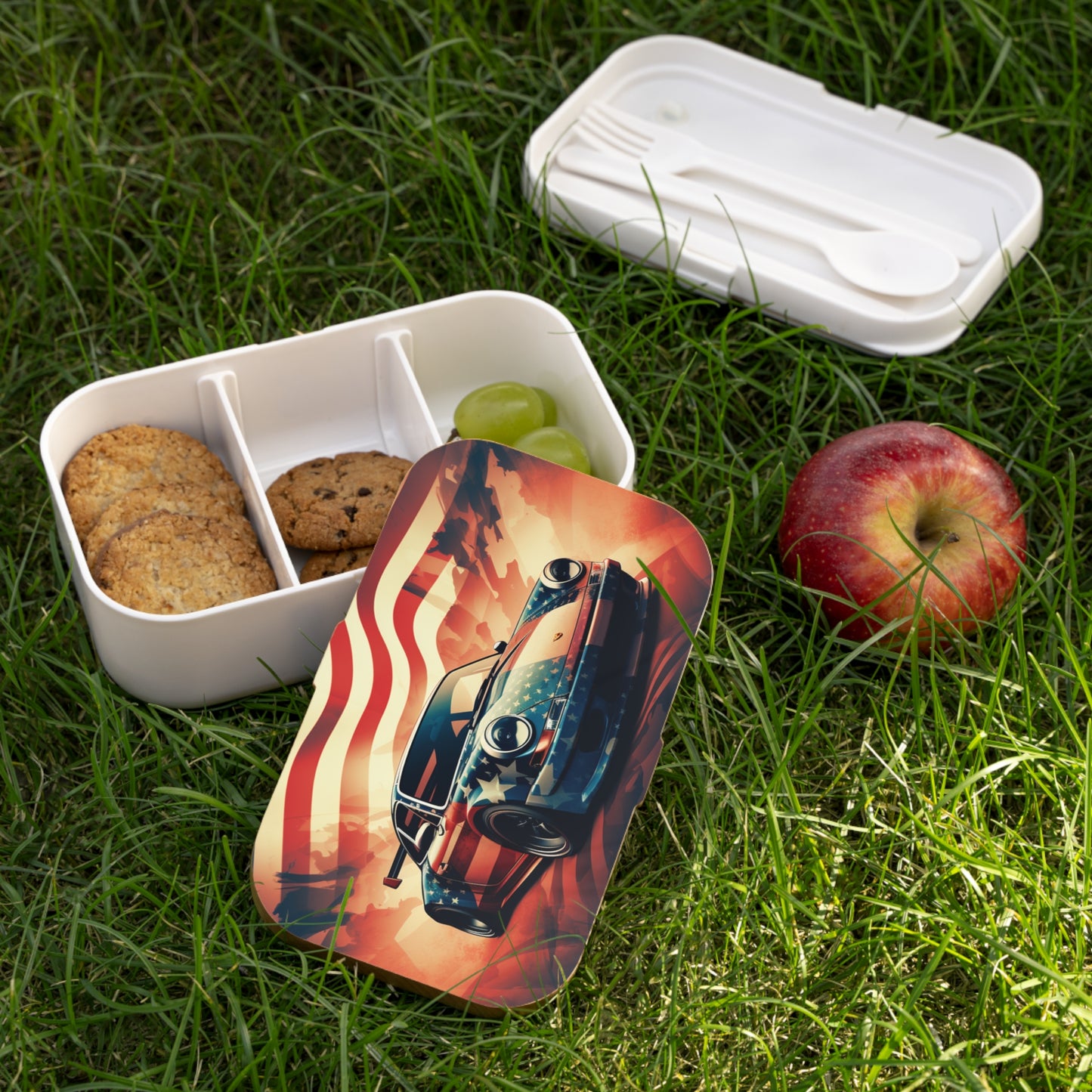 Bento Lunch Box Abstract American Flag Background Porsche 4