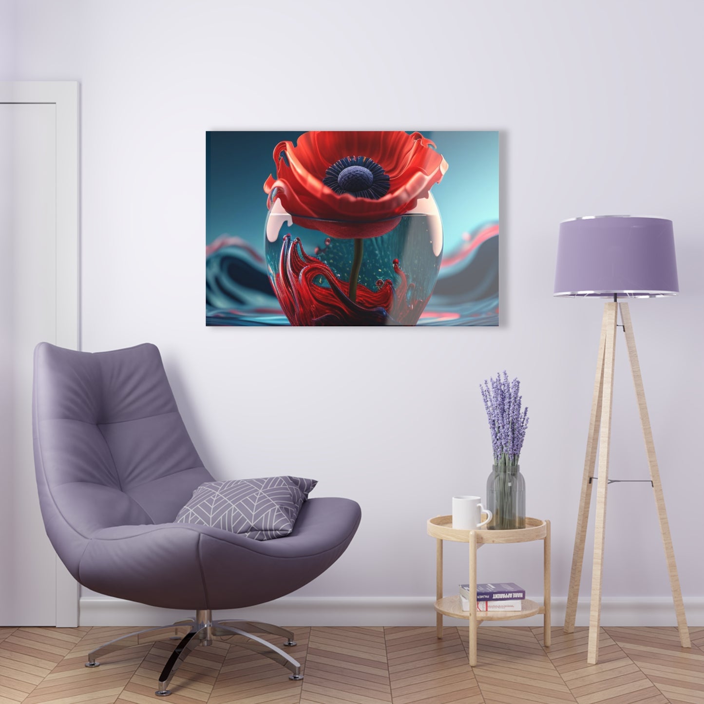 Acrylic Prints Red Anemone in a Vase 2