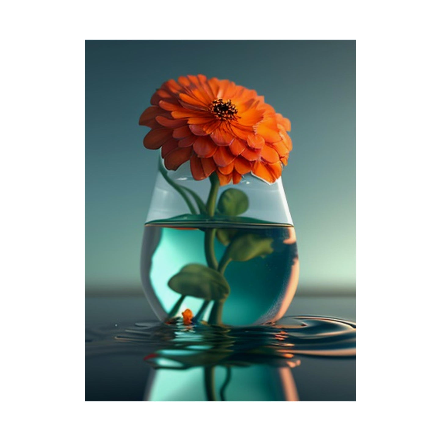 Premium Matte Vertical Posters Orange Zinnia 1