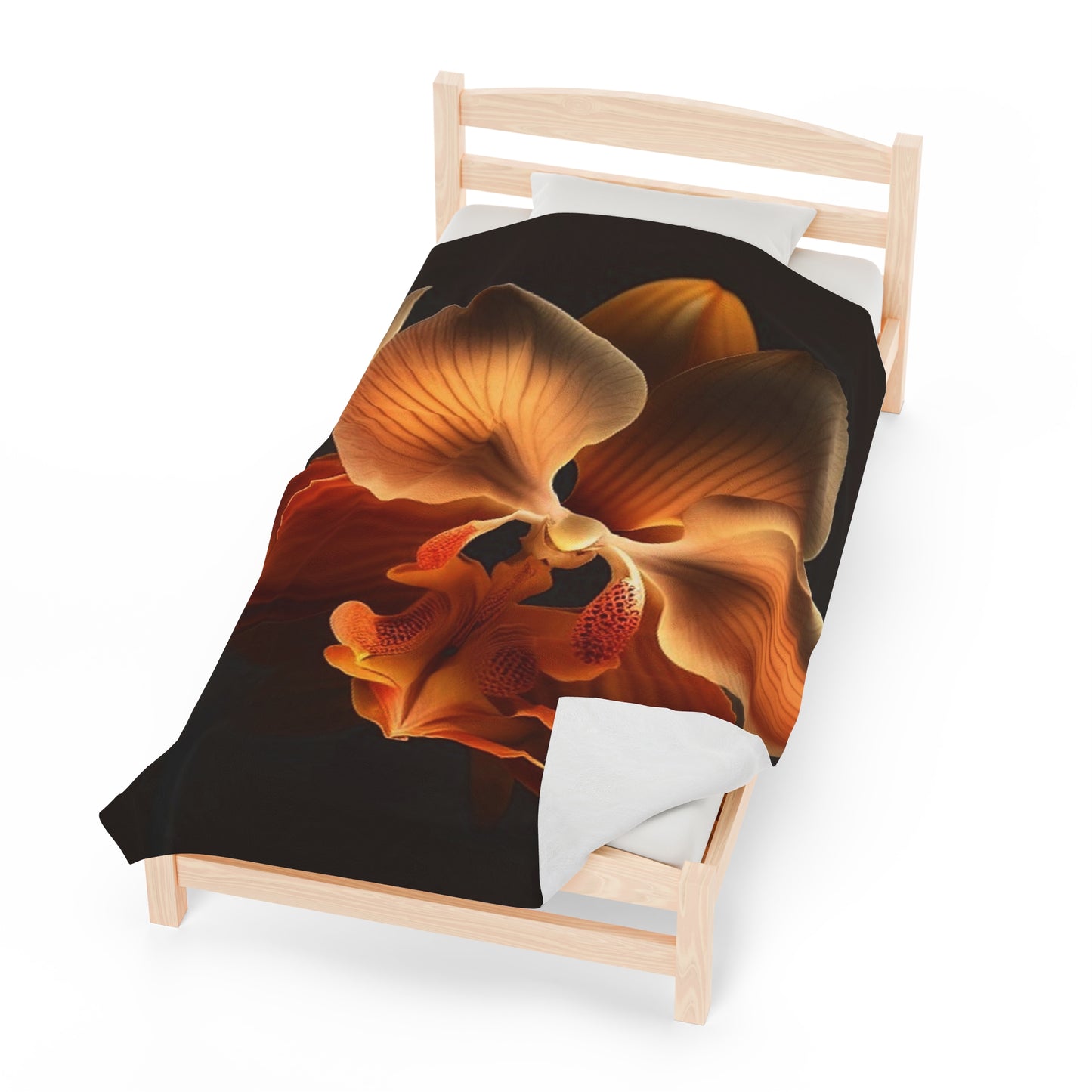 Velveteen Plush Blanket Orange Orchid 2