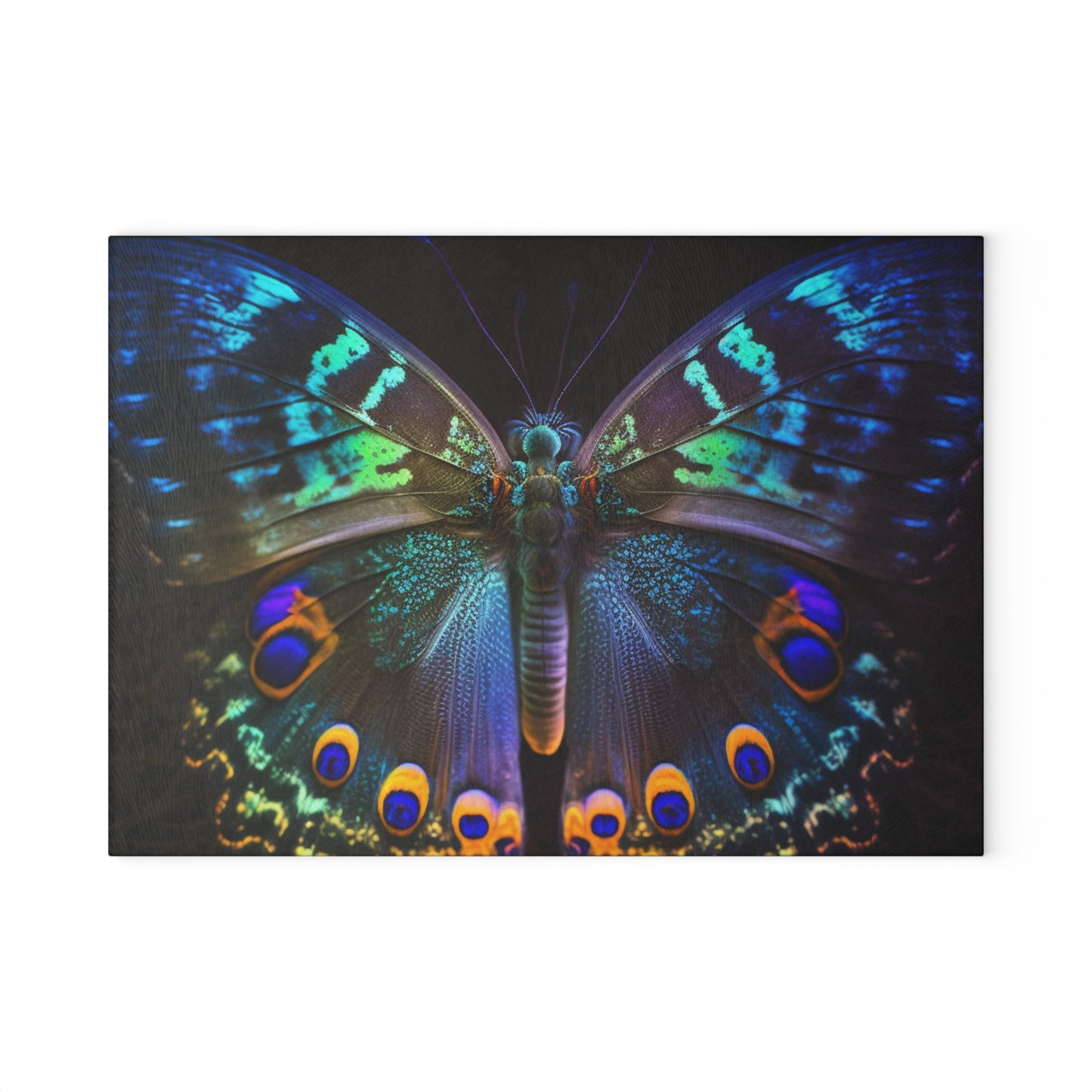 Glass Cutting Board Neon Hue Butterfly 3