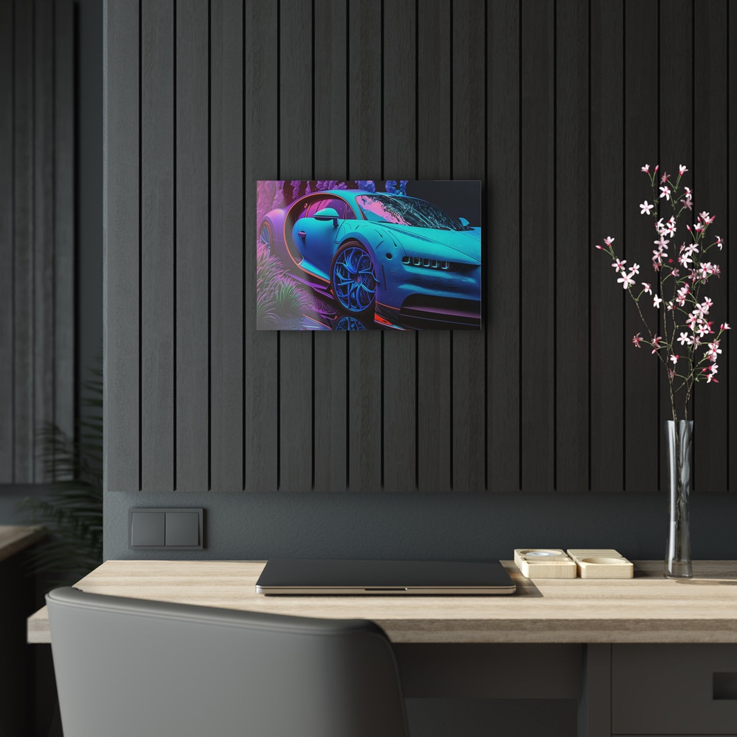 Acrylic Prints Bugatti Neon Chiron 2