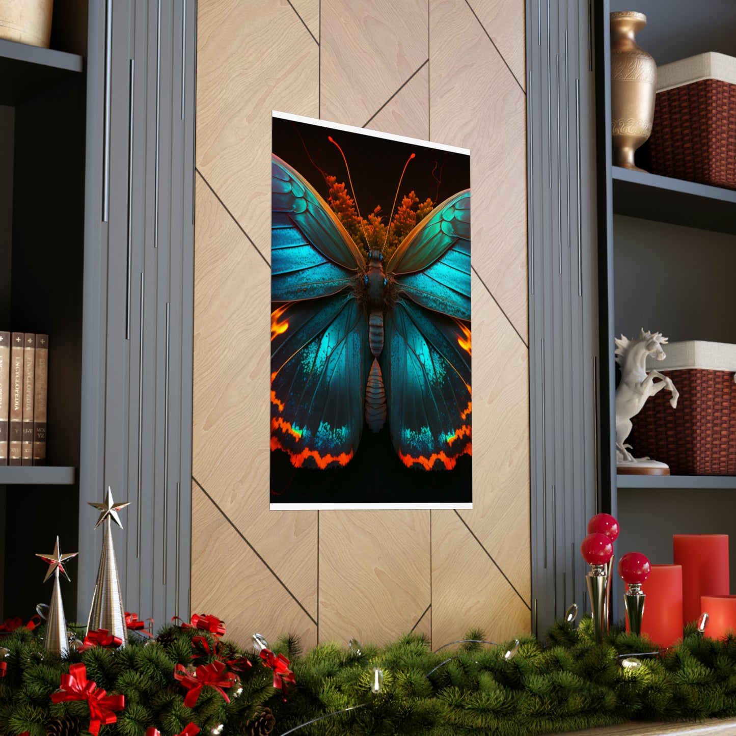 Premium Matte Vertical Posters Neon Butterfly Flair 3