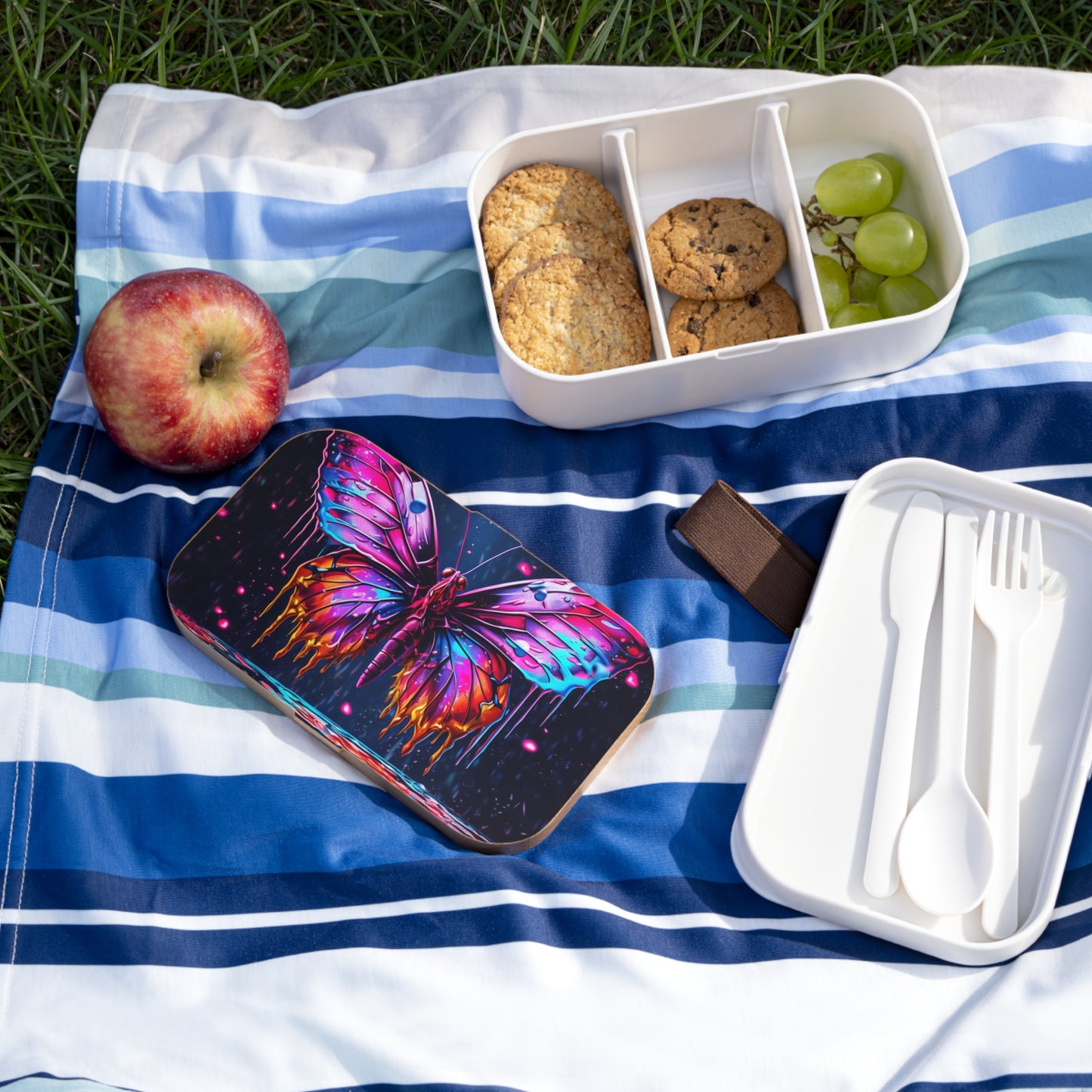 Bento Lunch Box Pink Butterfly Flair 2