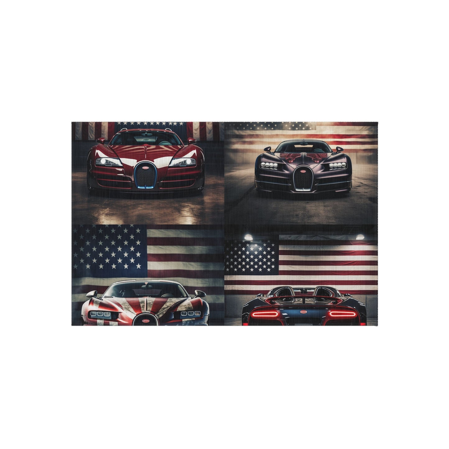 Outdoor Rug  American Flag Background Bugatti 5